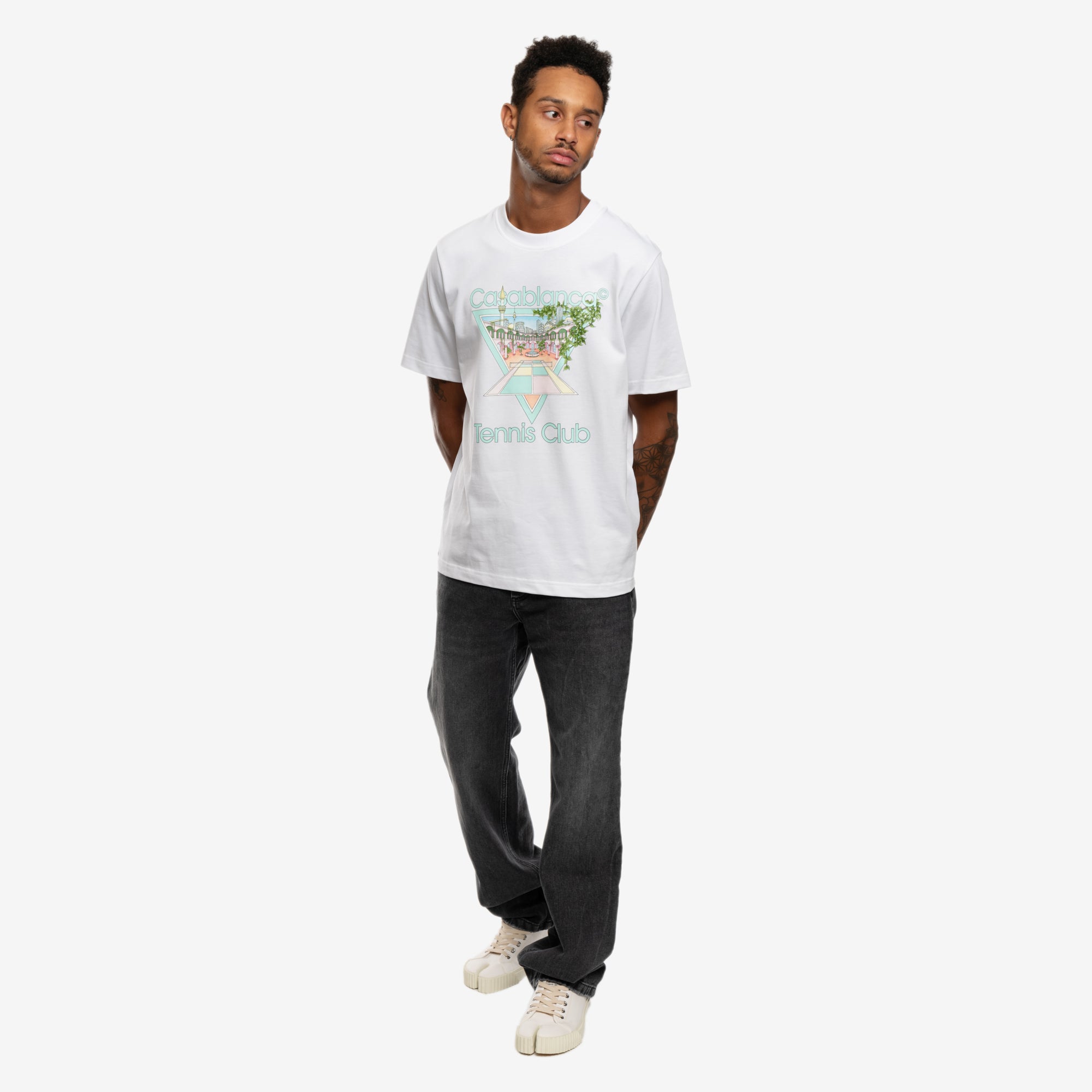 Casablanca Tennis Club Icon Pastelle T-Shirt White - 2