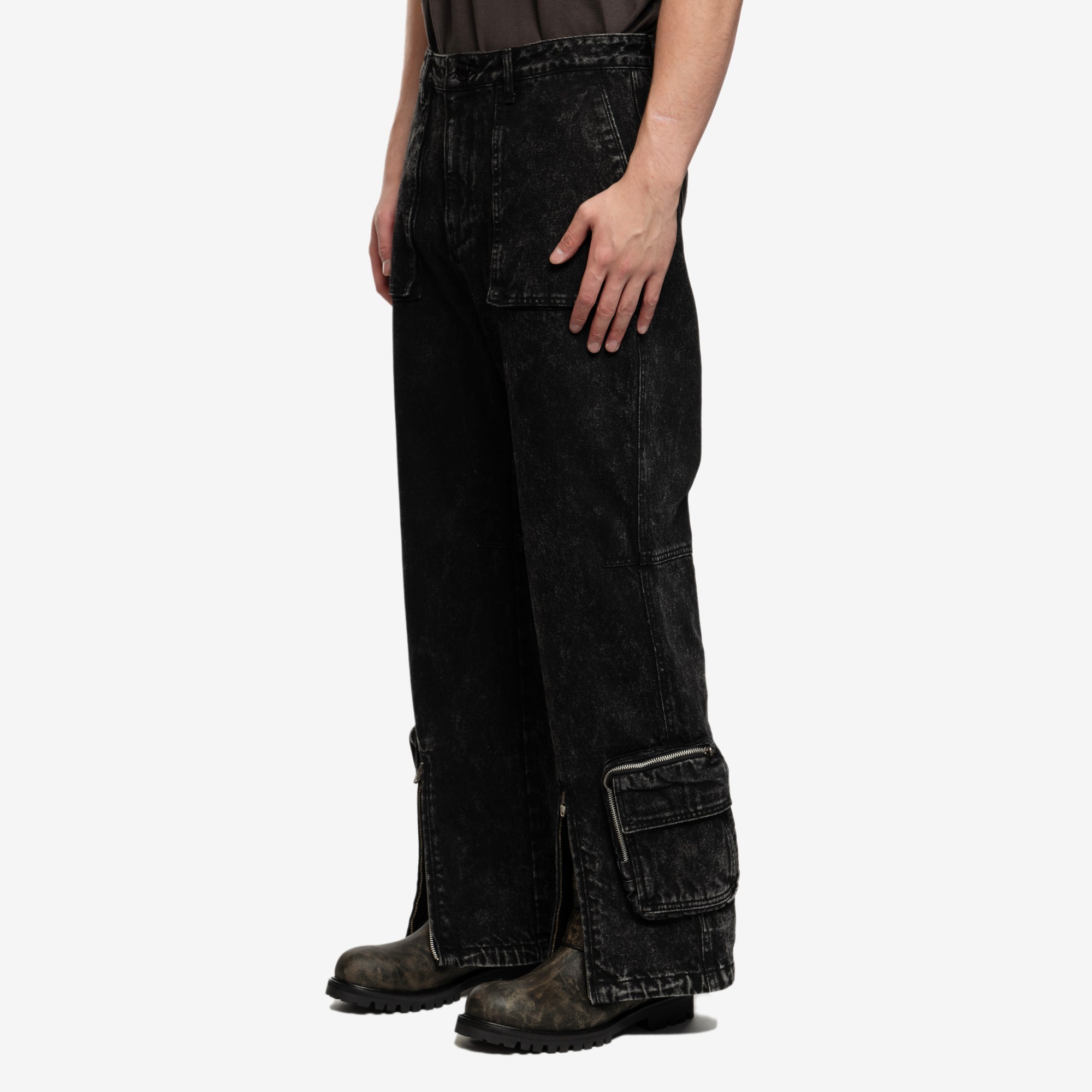 Juun.J Pocket Detailed Denim Pants Black - 3