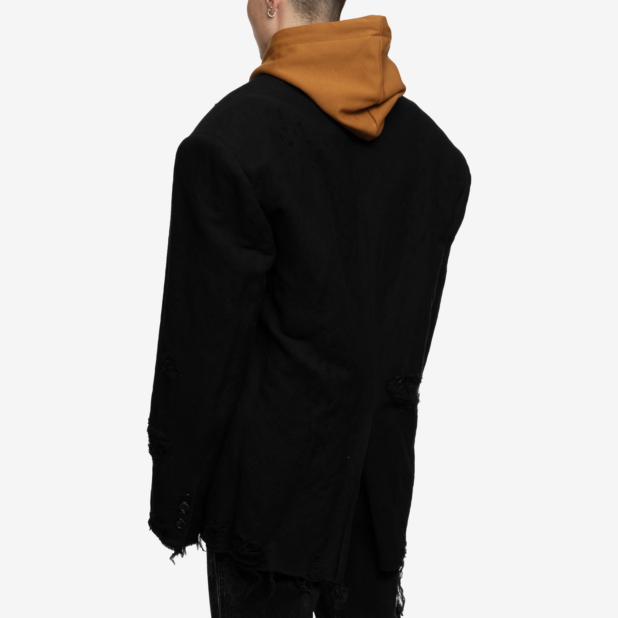 Juun.J Distressed Wool Jacket Black - 3