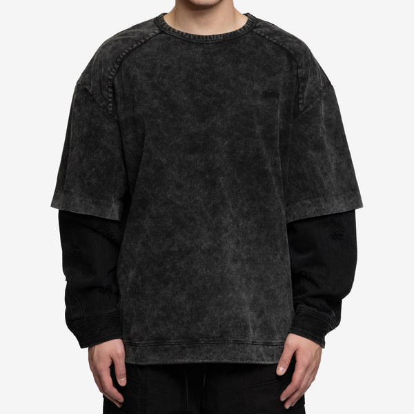 Garment Dyed Distressed Sweatshirt