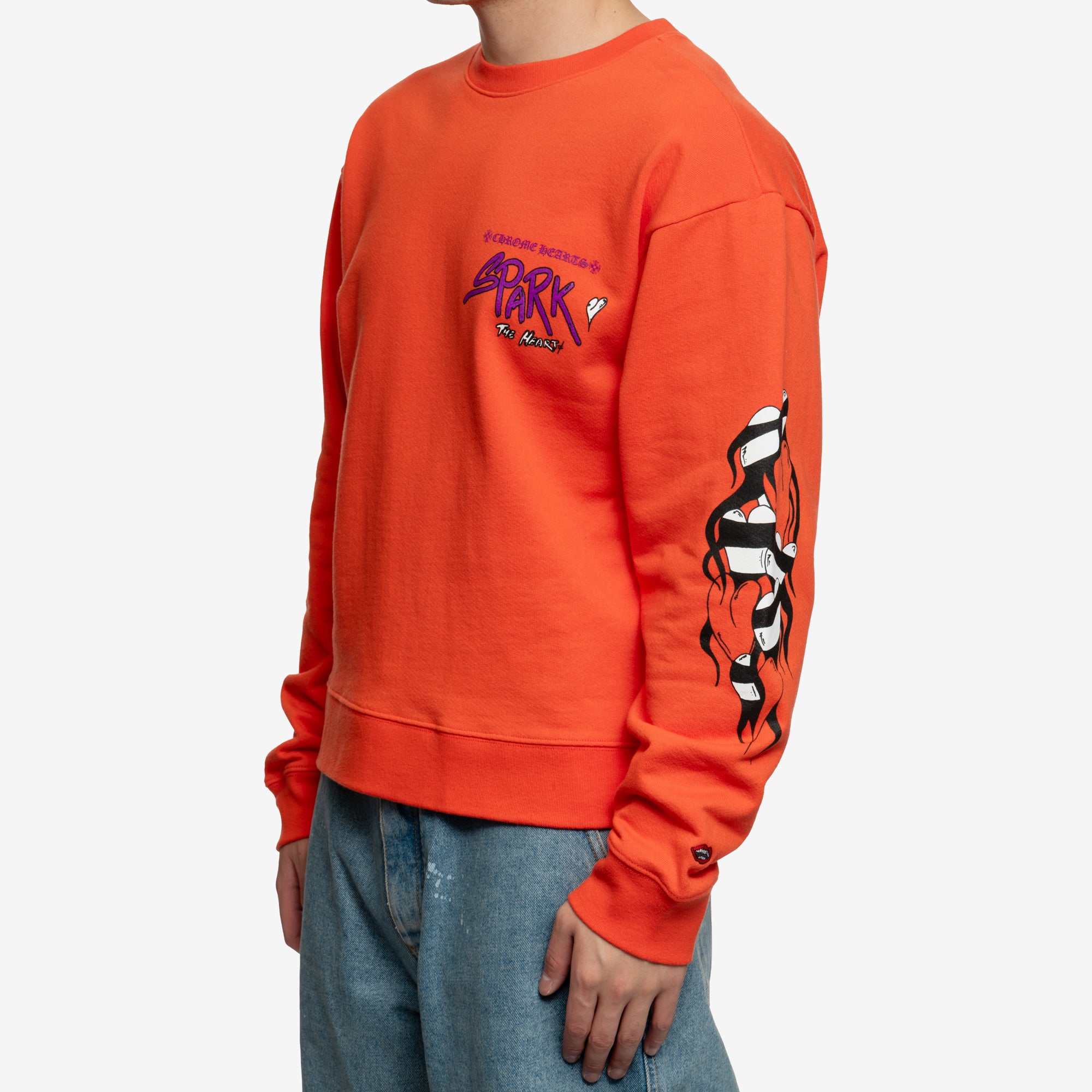 Chrome Hearts Men's Mattyboy Sadistic Lipstick Sweatshirt in Red