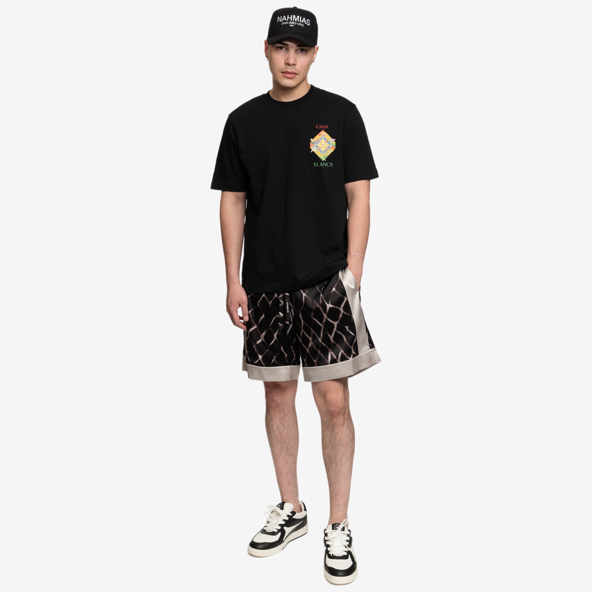 Nahmias Colourblock Swish Silk Shorts Black - 2