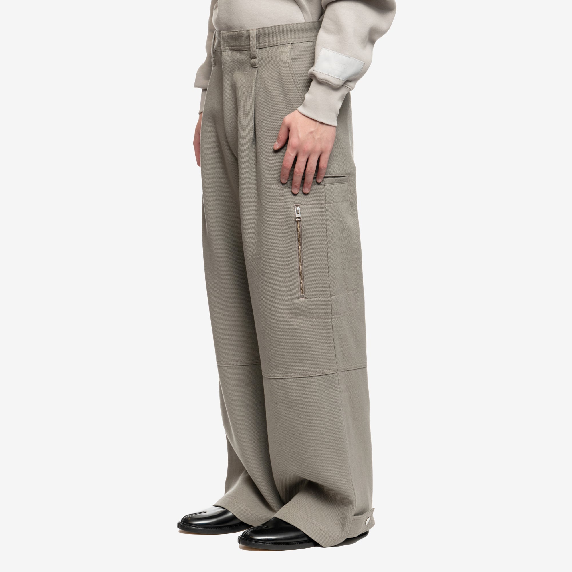 AMI Wool Cargo Pants Taupe - 3