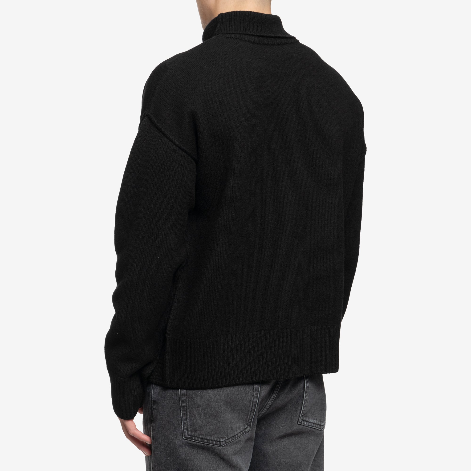 AMI Ami de Coeur Turtleneck Sweater Black - 4