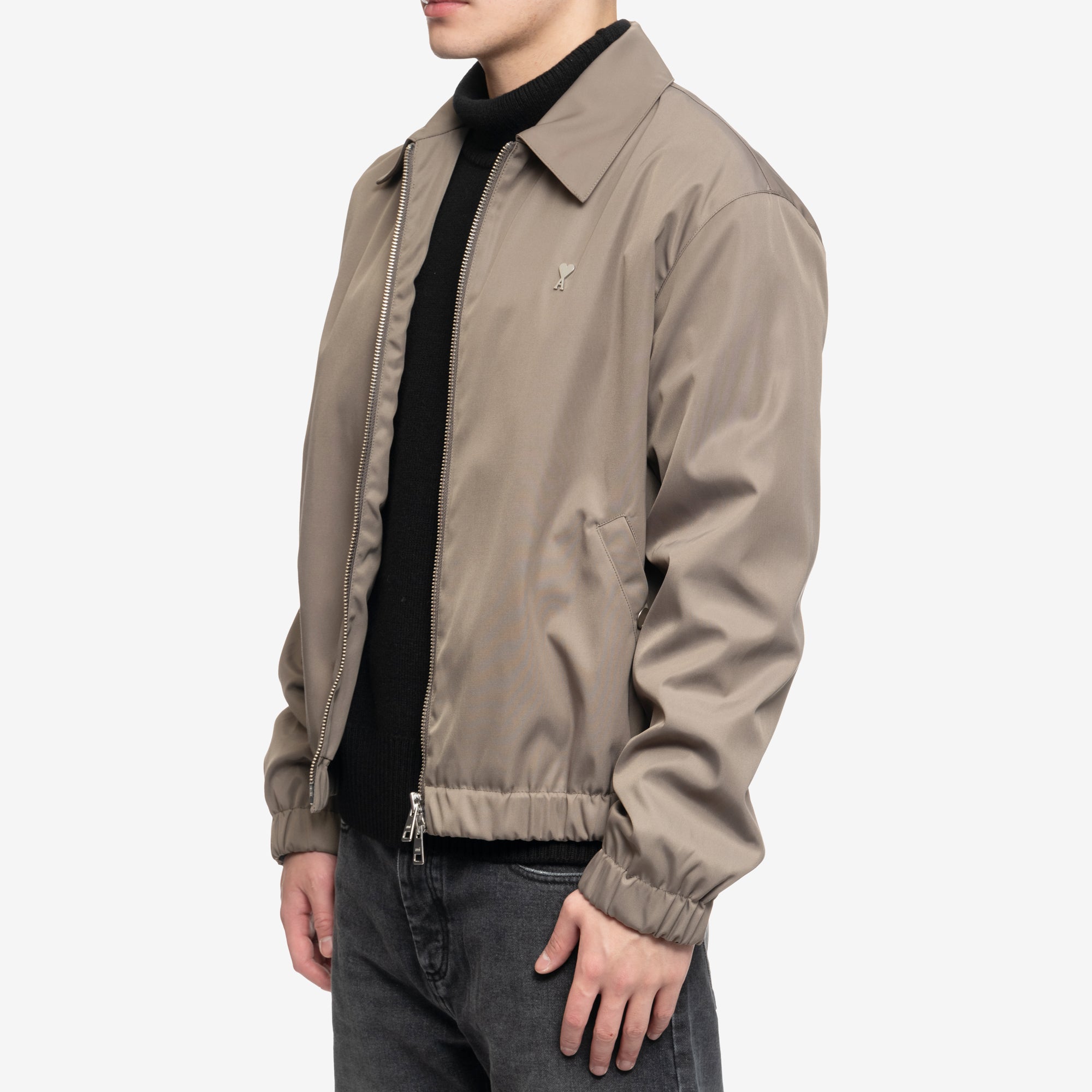 AMI ADC Zipped Jacket Taupe - 3