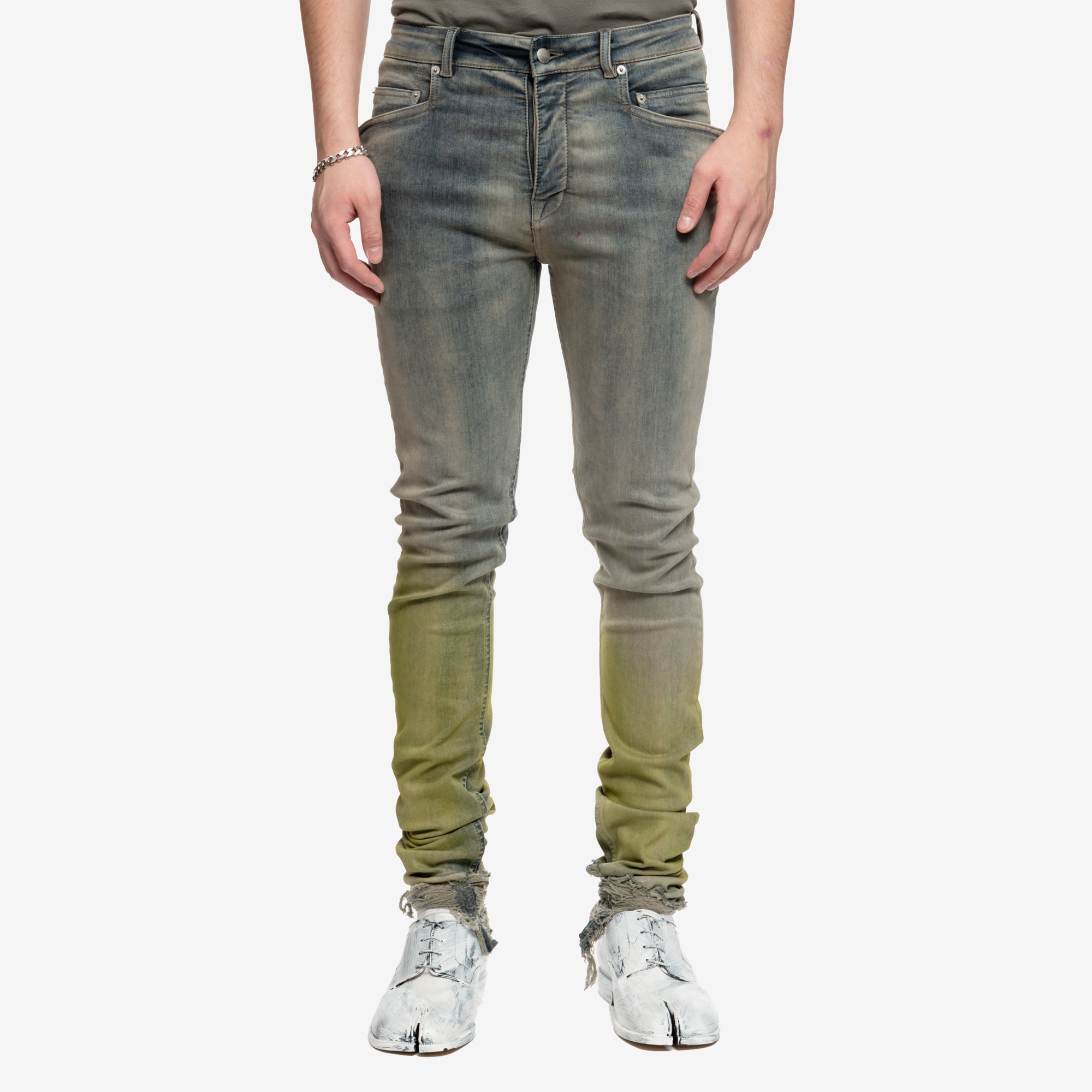 Rick Owens Luxor Tyrone Acid Degrade Jeans Pearl - 1