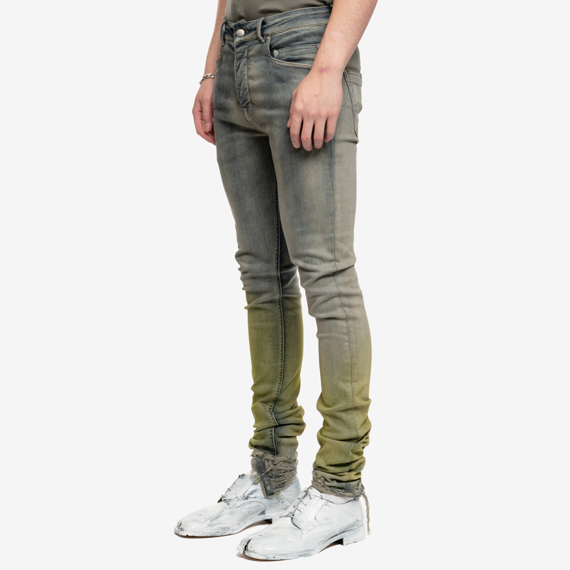 Rick Owens Luxor Tyrone Acid Degrade Jeans Pearl - 3