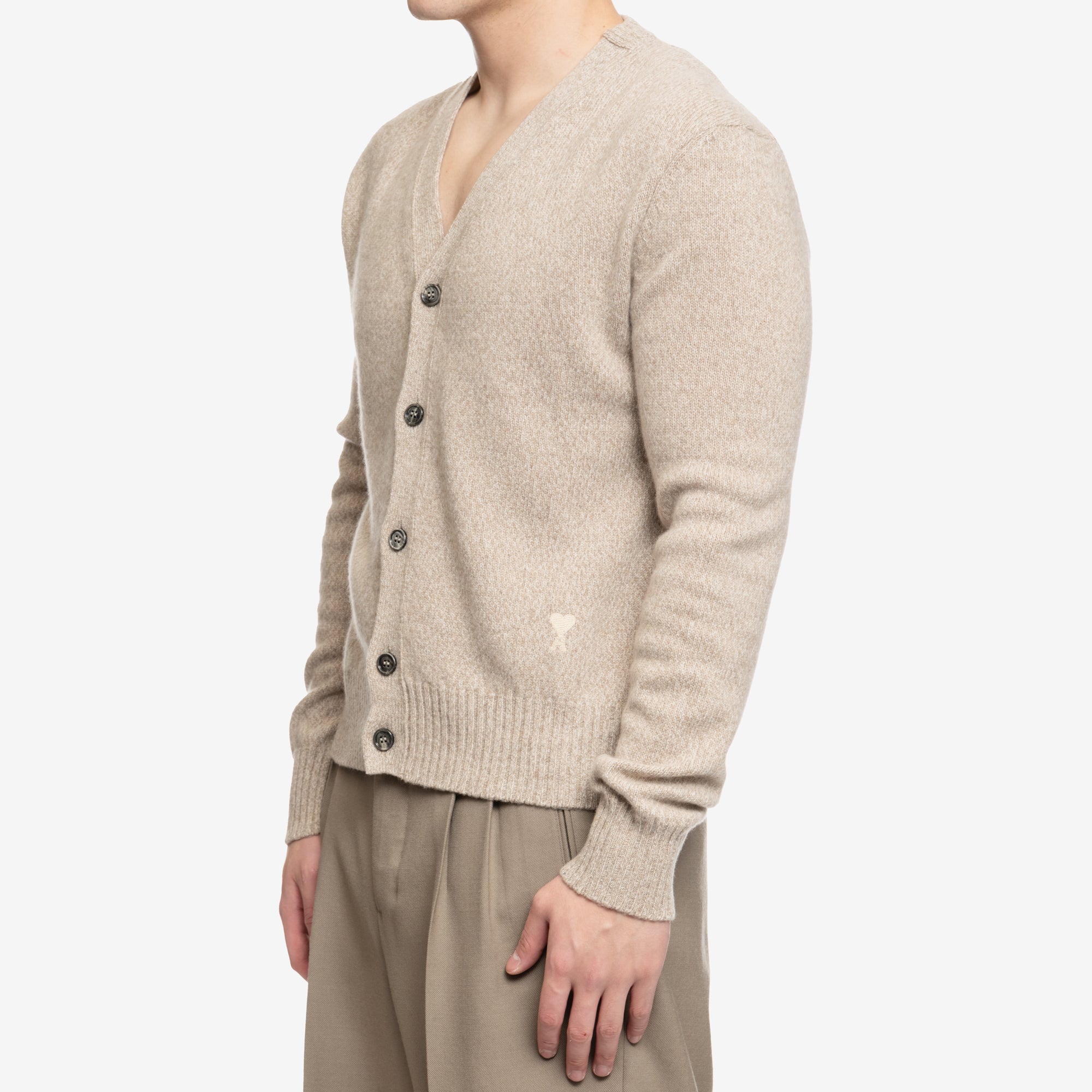 AMI Tonal Ami de Coeur Cardigan Champagne - 3