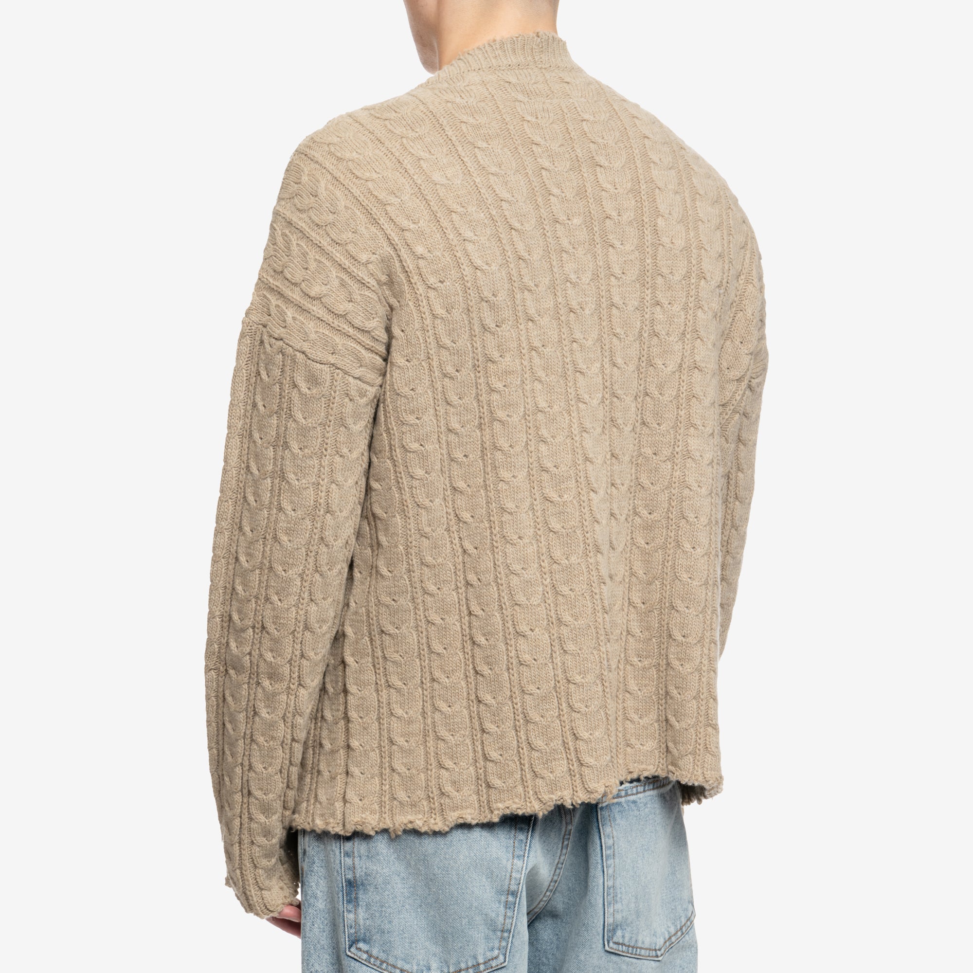 MM6 Cable Knit Cardigan Beige - 4