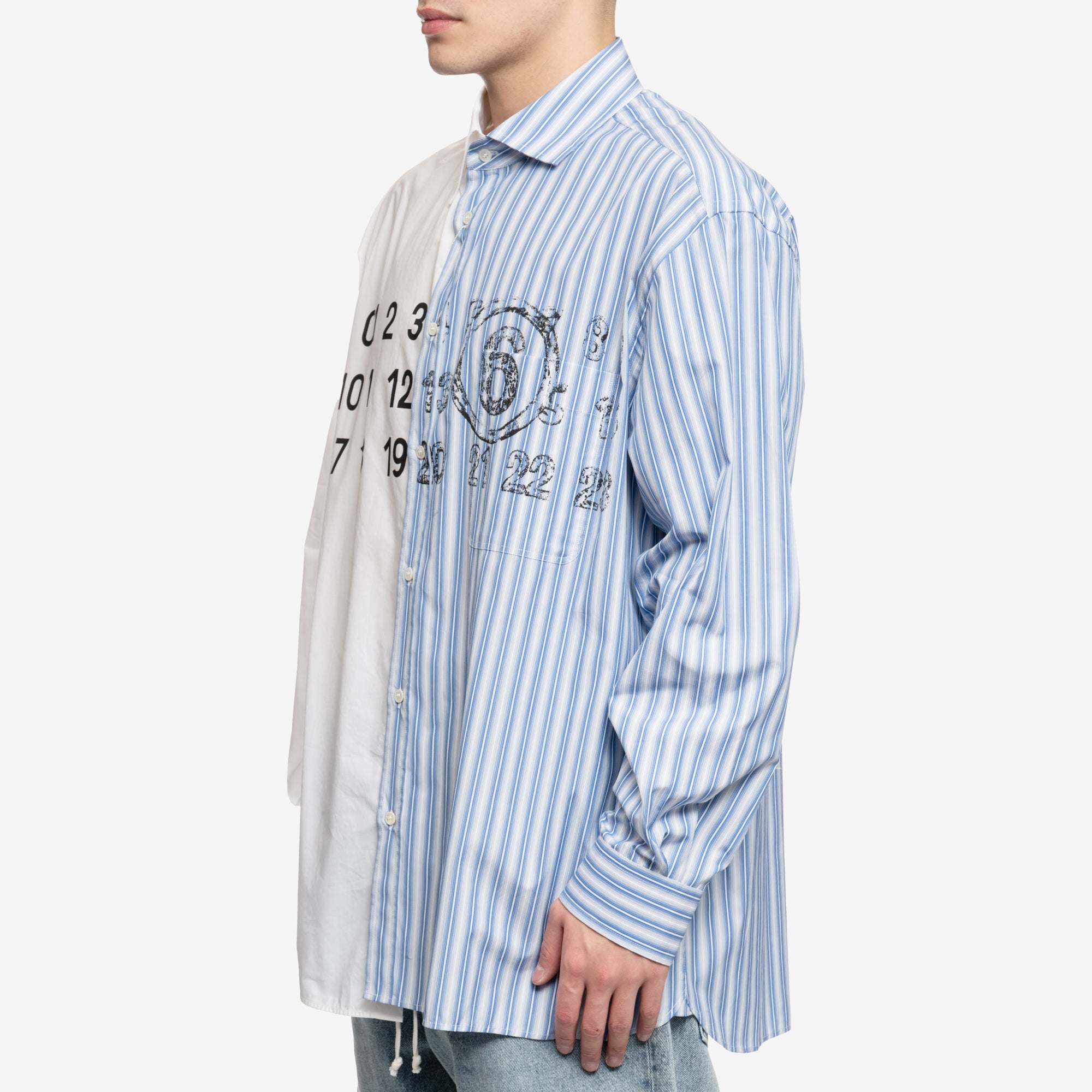 MM6 Plain Stripe Shirt White - 3