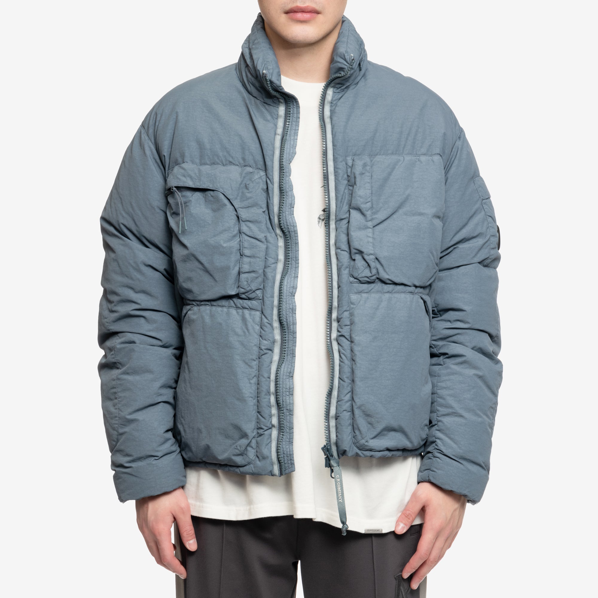 C.P. Company Flatt Nylon Down Jacket Orion Blue - 1