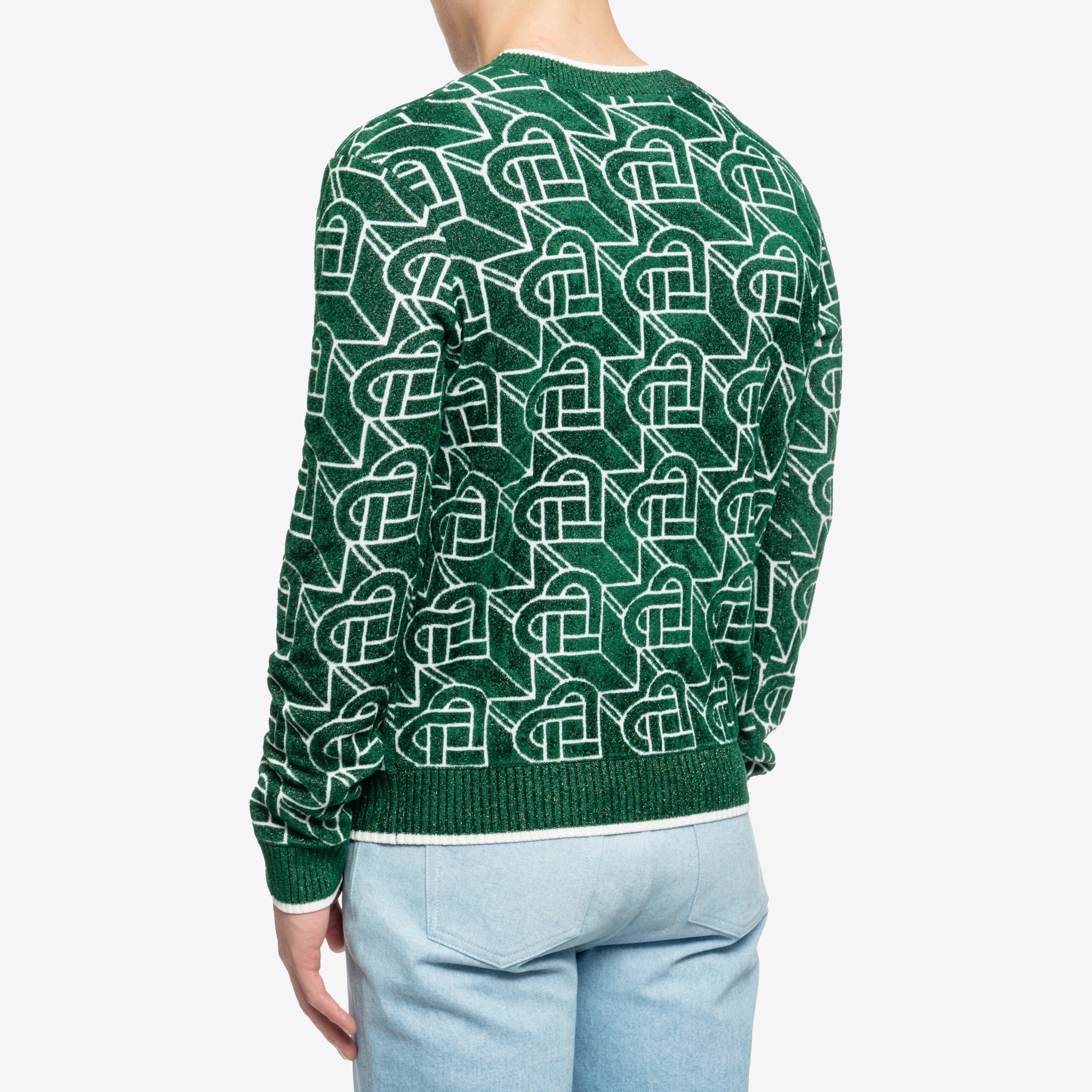 Casablanca Heart Monogram Sweater Green - 4