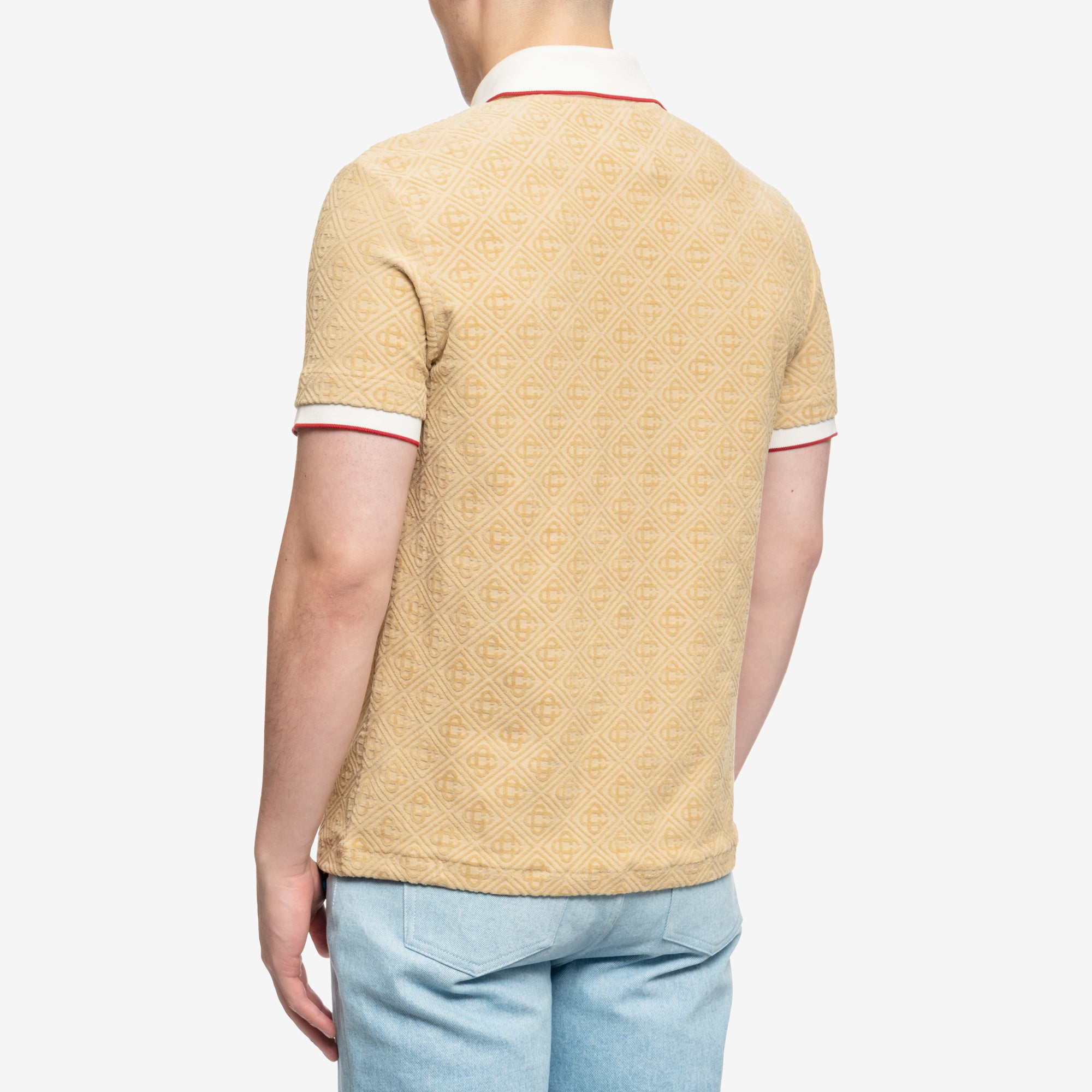 Casablanca Monogram Velour Polo Taupe - 4