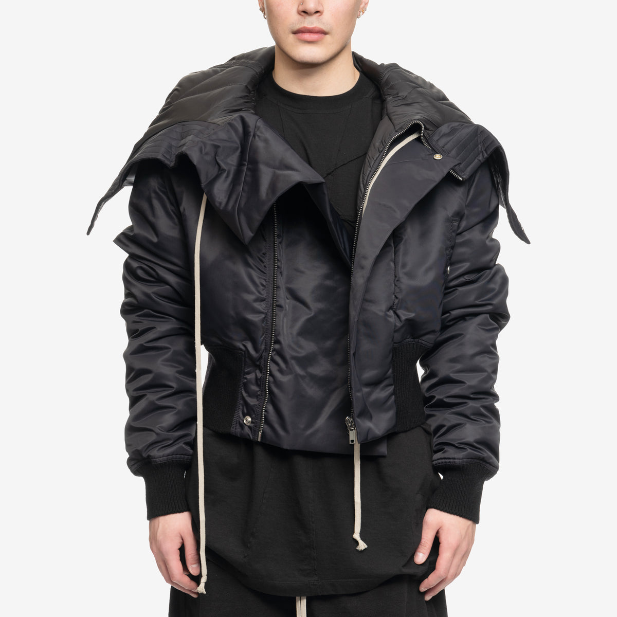 Rick Owens Unisex Luxor Alice Cropped Bomber in Black