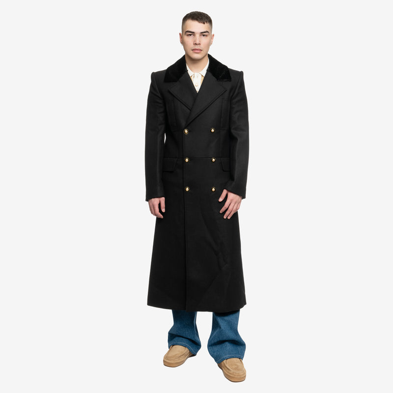 Faux Astrakhan Double Breasted Coat