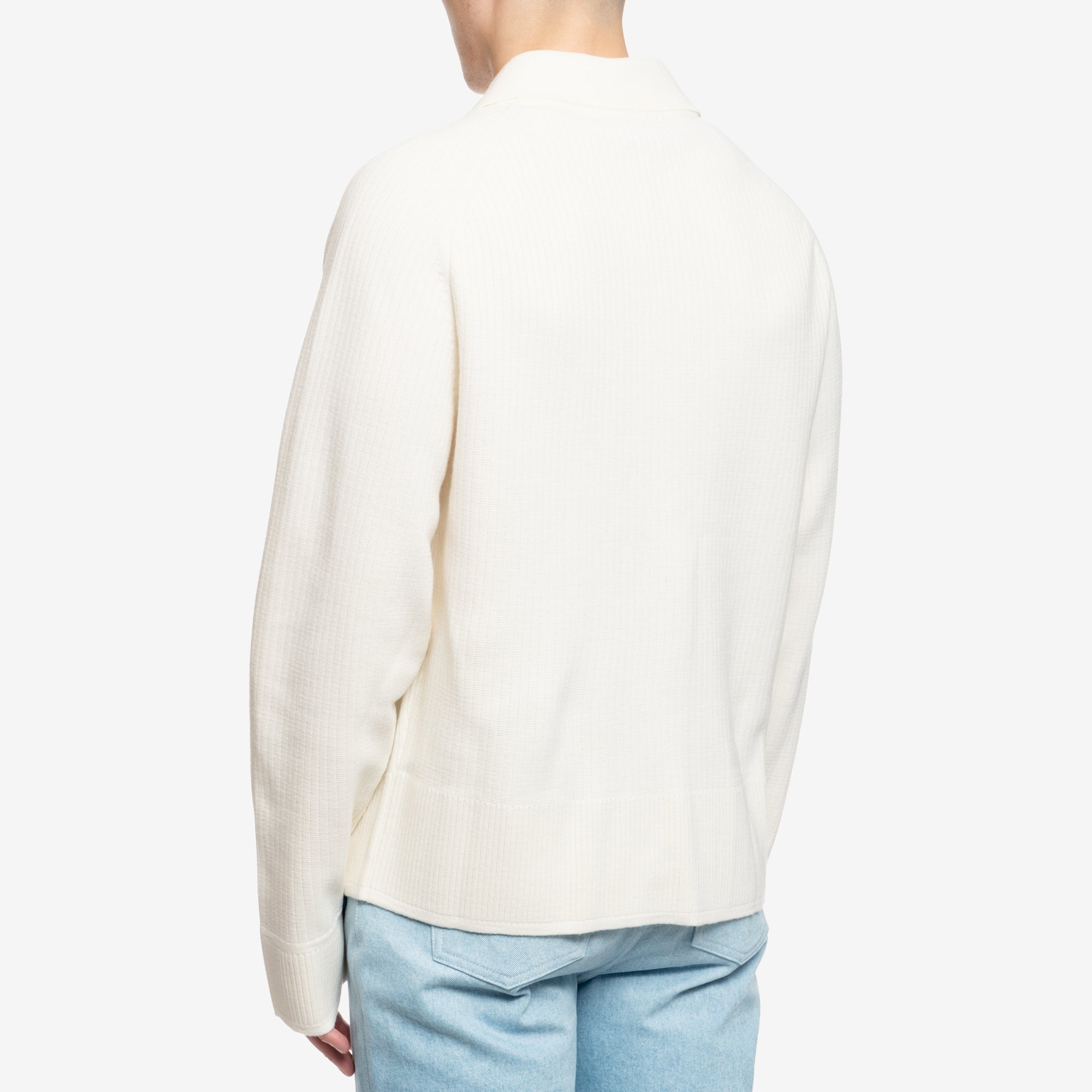 Casablanca Faux Rib Cardigan White - 4