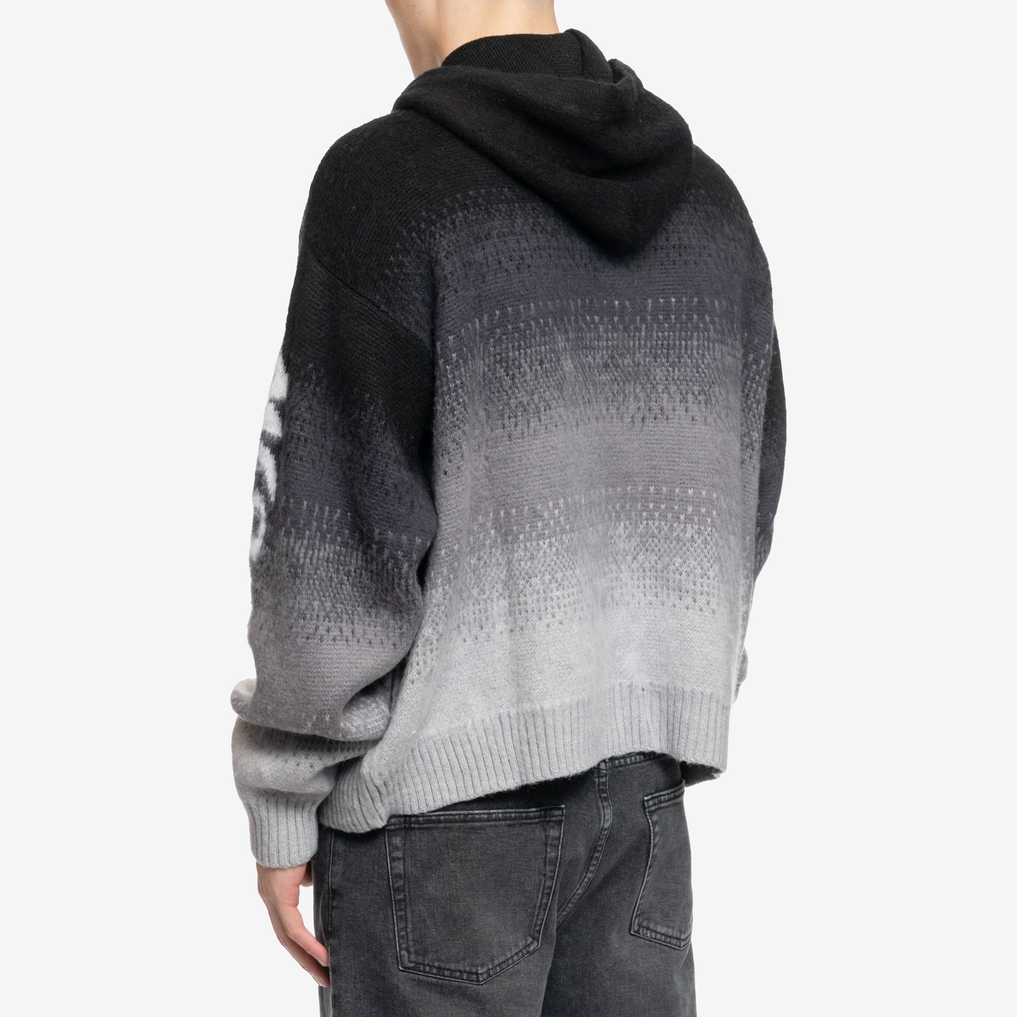 GCDS Brushed Degrade Zip Up Hoody Black - 4