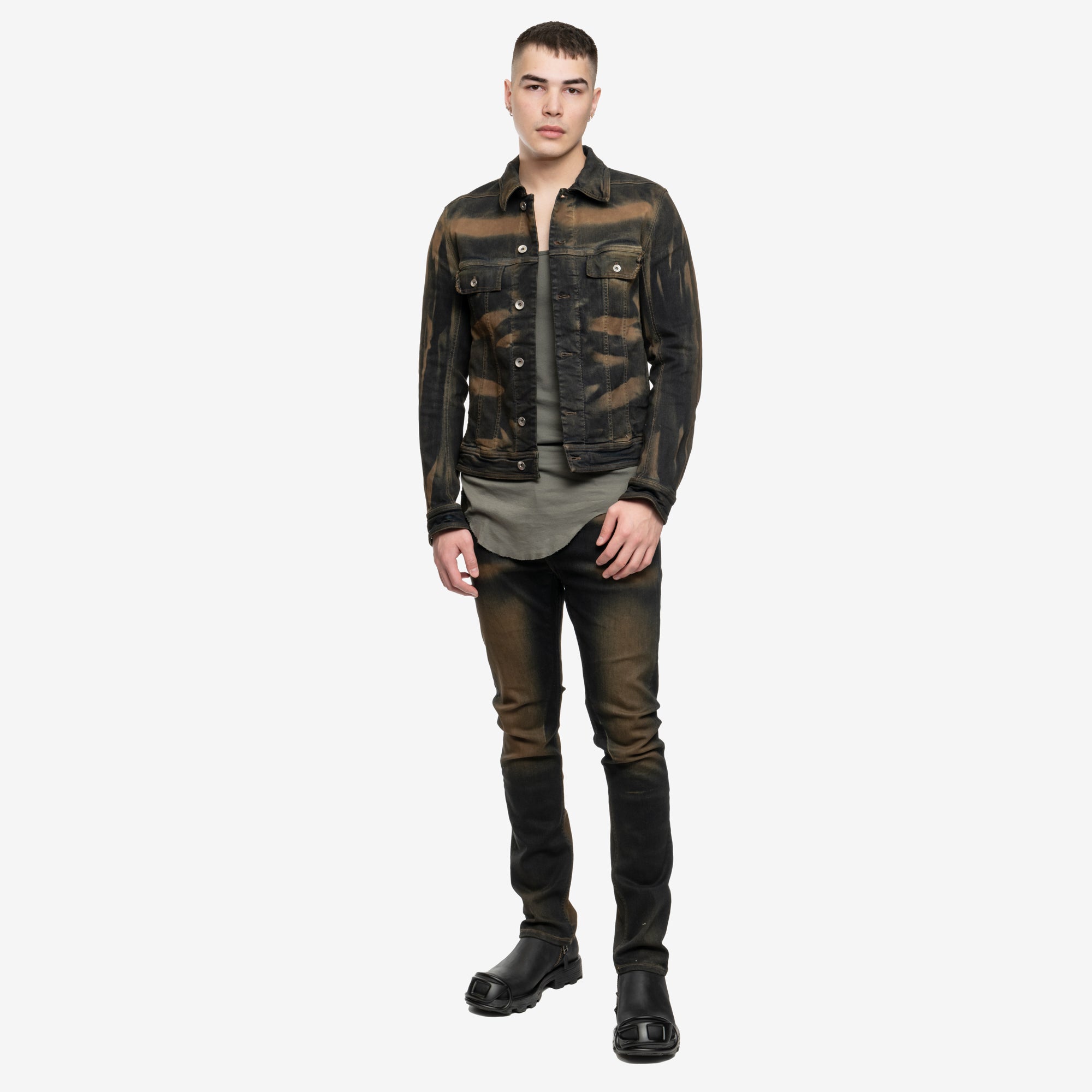 Rick Owens DRKSHDW Luxor Trucker Jacket Mud - 2