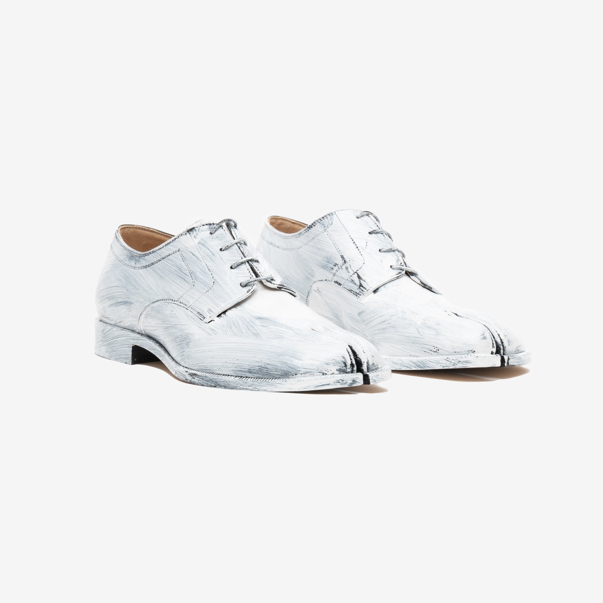 Maison Margiela Painted Tabi Lace Up Derby White - 1