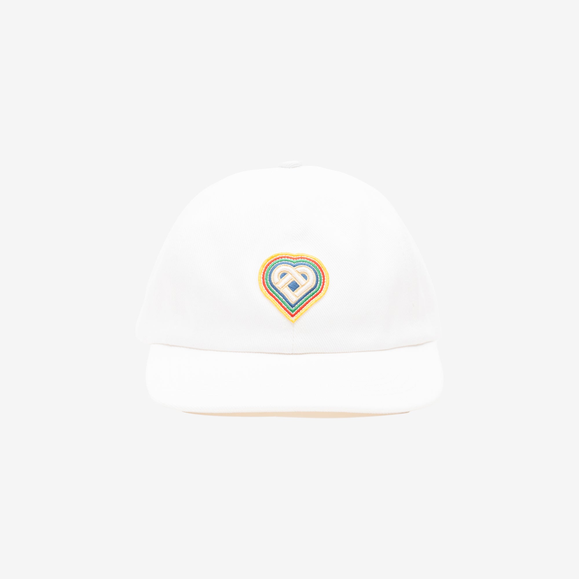 Casablanca Rainbow Heart Embroidered Cap White - 1