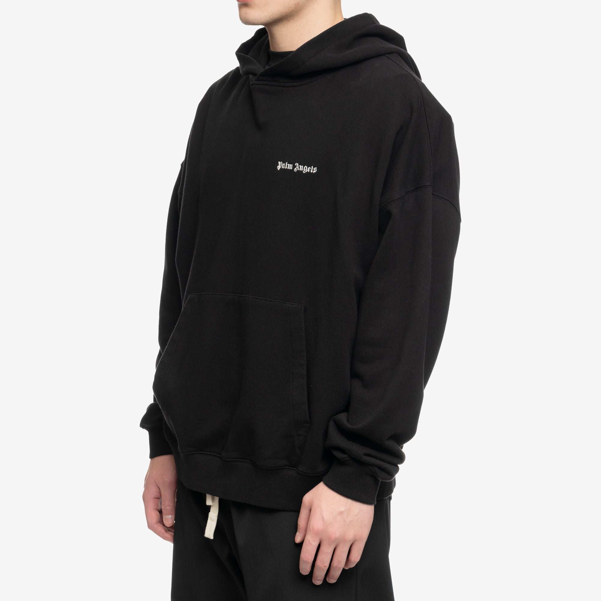Palm Angels Embroidered Logo Hoody Black - 3
