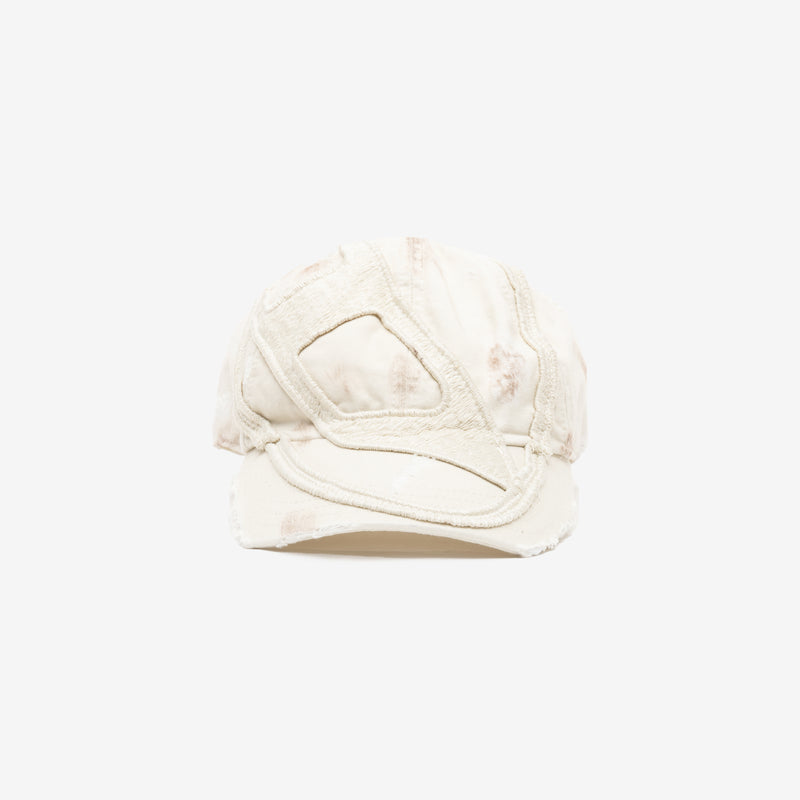 DIESEL Brand Unisex Destroyed Denim Cap in Off White