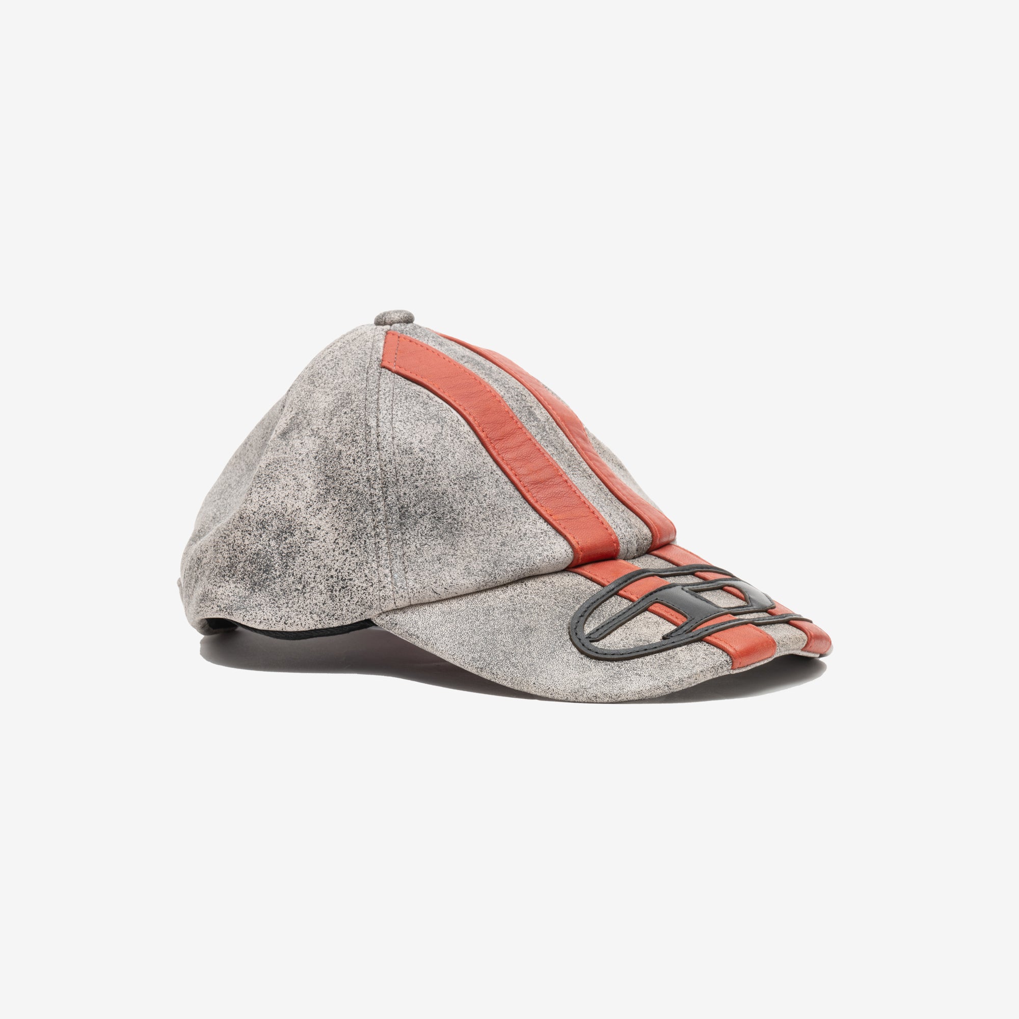 DIESEL Stripe Leather Cap Off White - 3