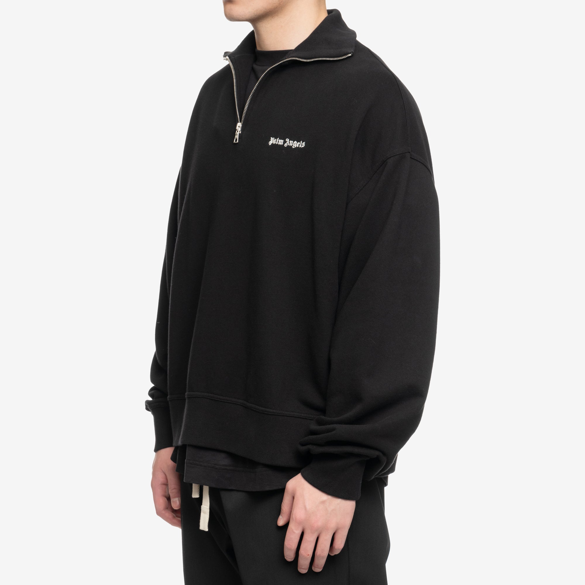 Palm Angels Embroidered Logo High Neck Sweatshirt Black - 3