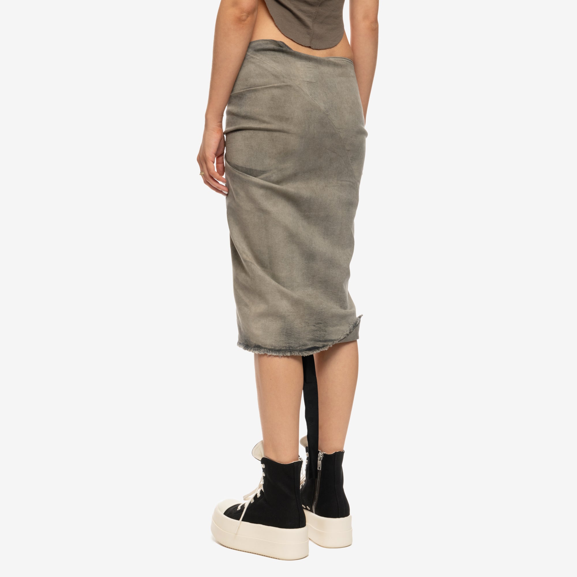 Rick Owens DRKSHDW Womens EDFU Knee Skirt Mineral Pearl - 4