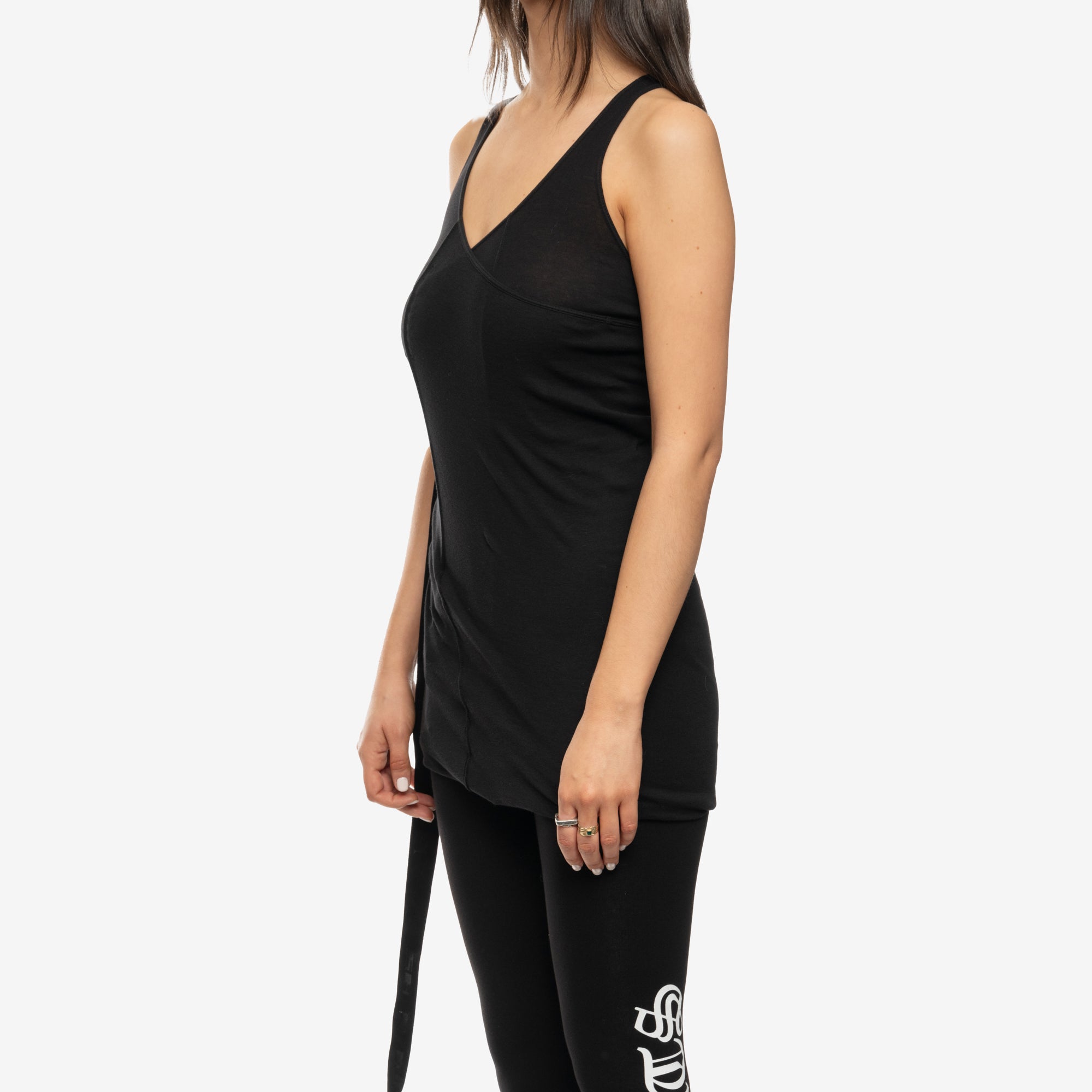 Rick Owens DRKSHDW Womens Luxor Double Ziggy Banana Tank Top Black - 3