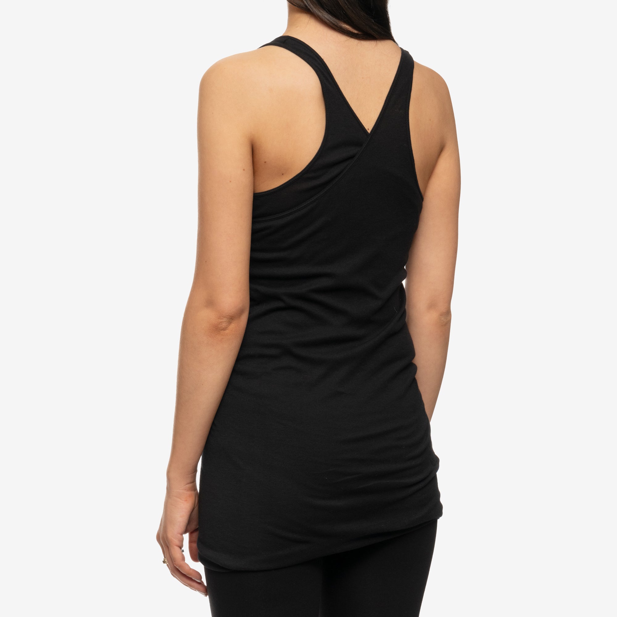 Rick Owens DRKSHDW Womens Luxor Double Ziggy Banana Tank Top Black - 4