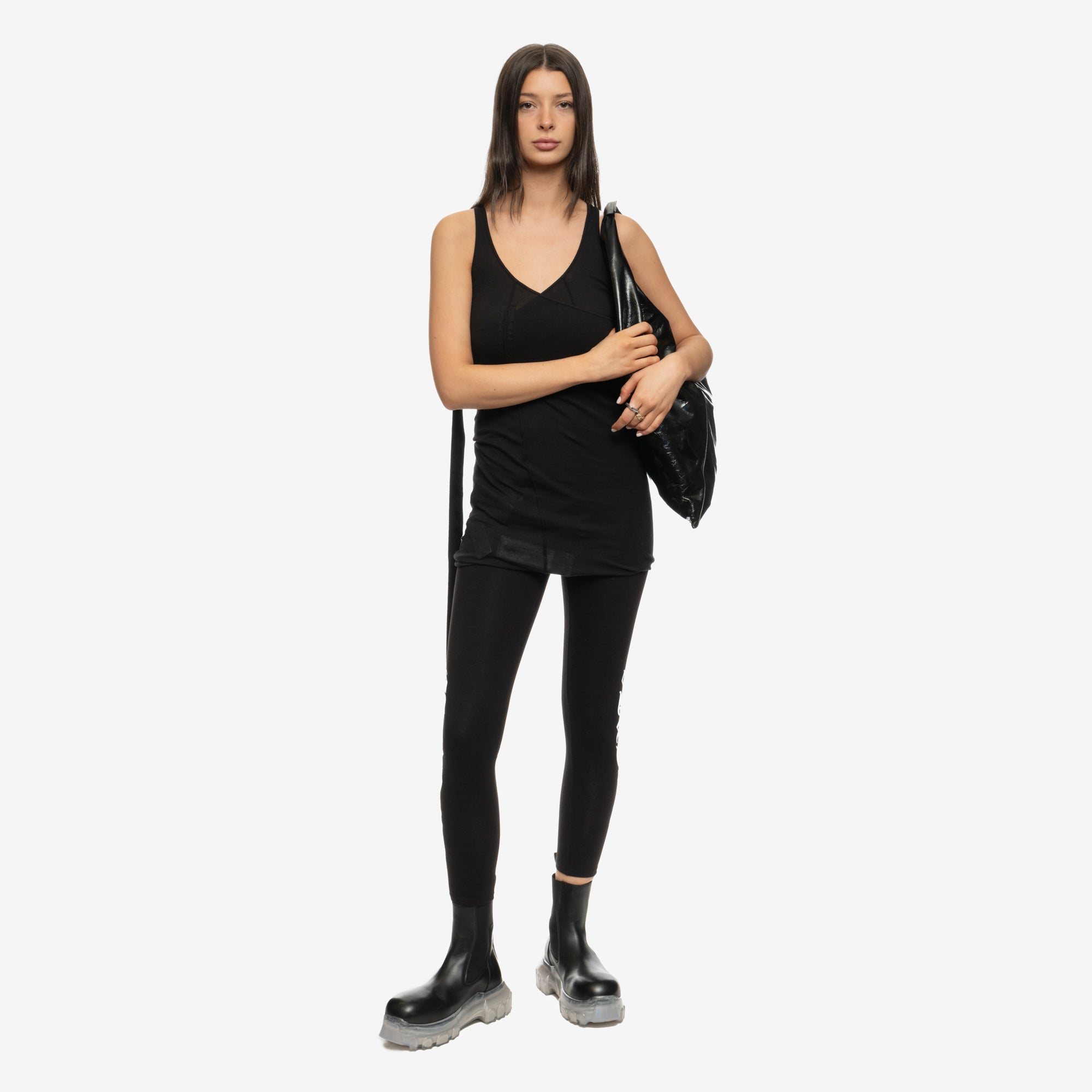 Rick Owens DRKSHDW Womens Luxor Double Ziggy Banana Tank Top Black - 2