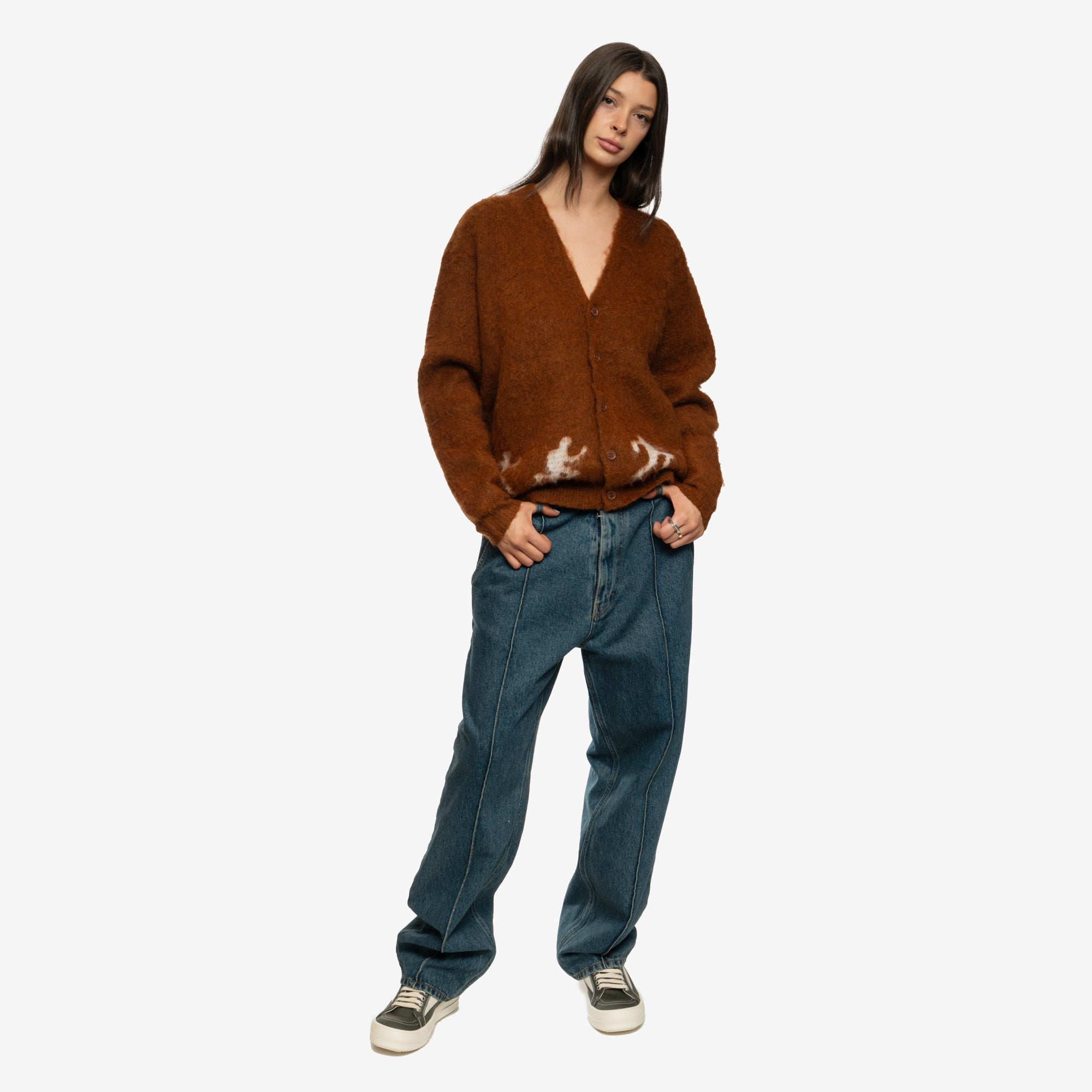 KidSuper Comedie de Kidsuper Mohair Cardigan Brown - 8