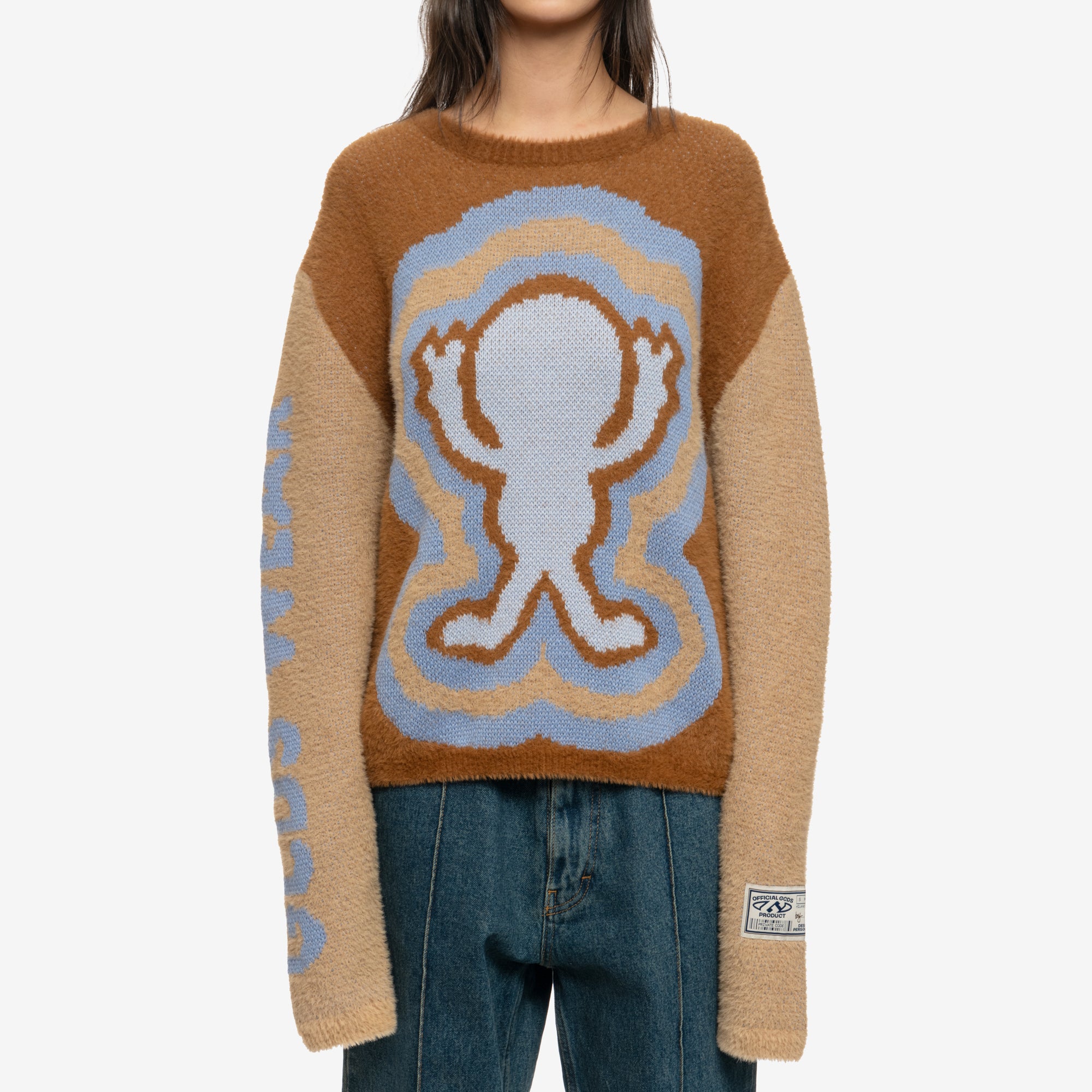 GCDS Weirdo Fuzzy Jacquard Sweater Multi - 5