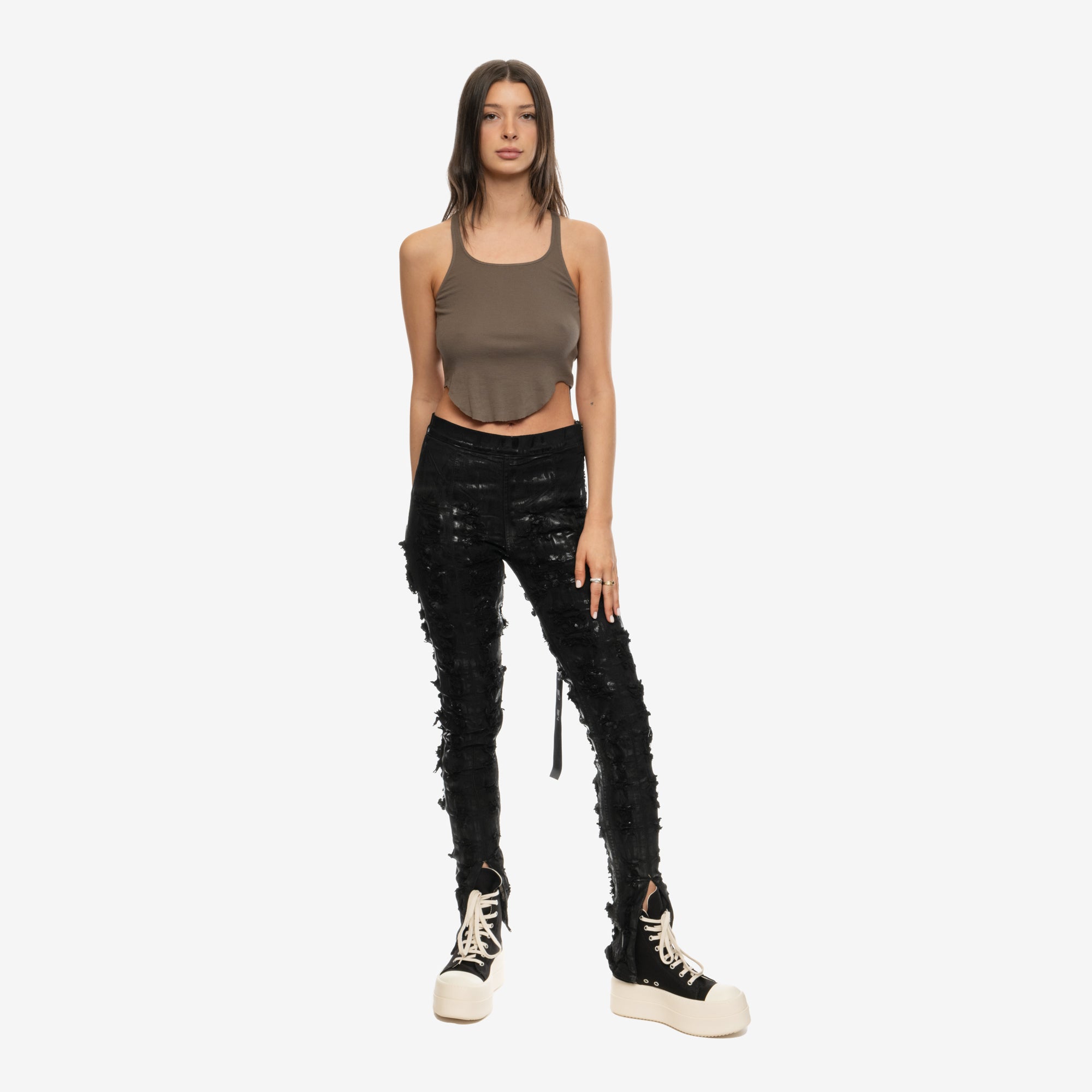 Rick Owens DRKSHDW Womens Luxor Front Slit Leggings Black - 2