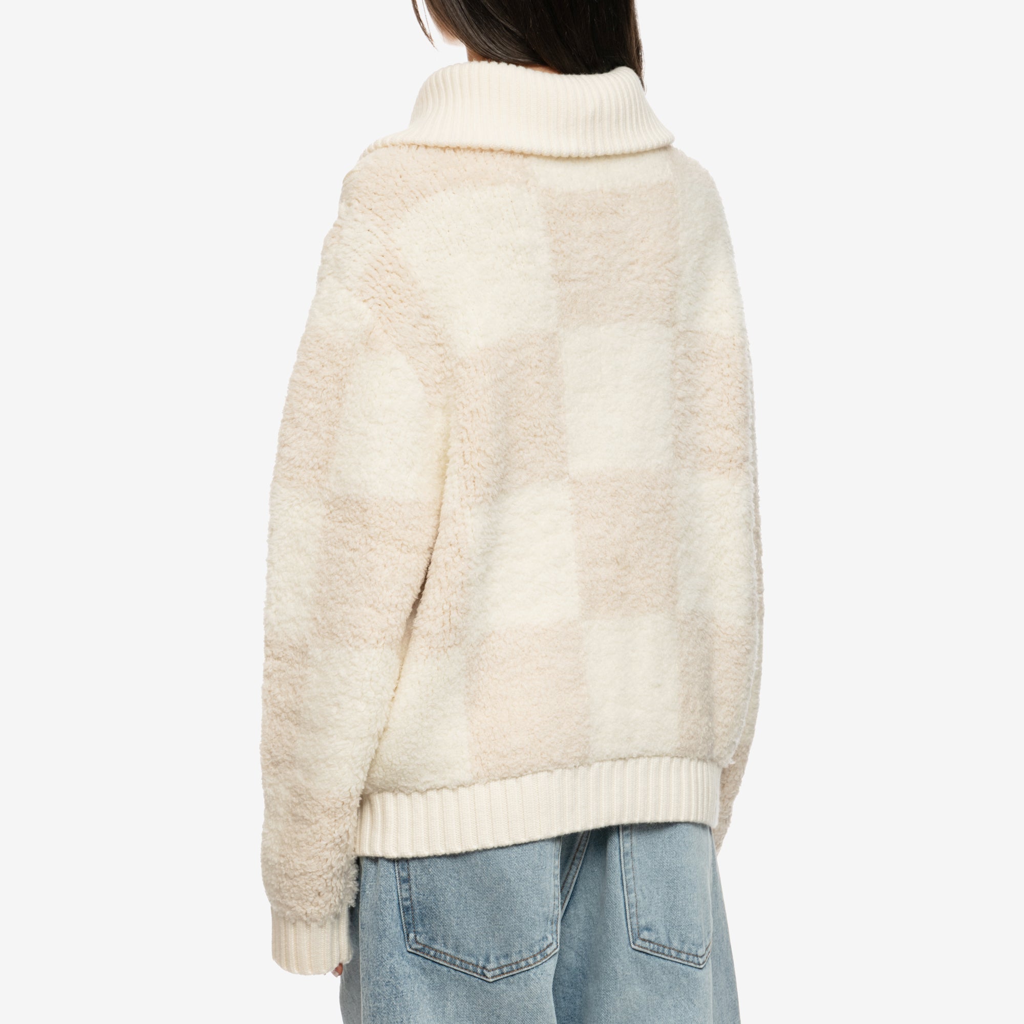 Casablanca Checked Boucle Cardigan Beige - 8