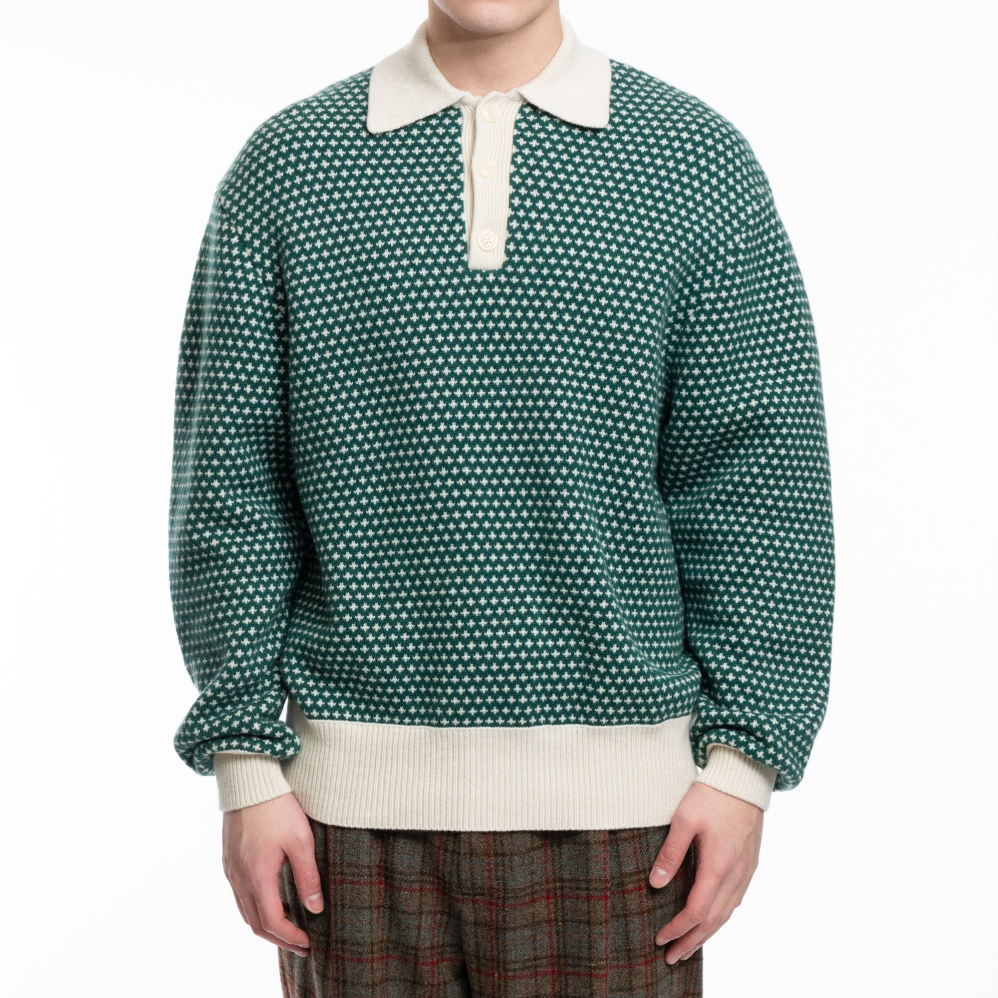 Drôle de Monsieur La Maille Jacquard Dark Green - 1