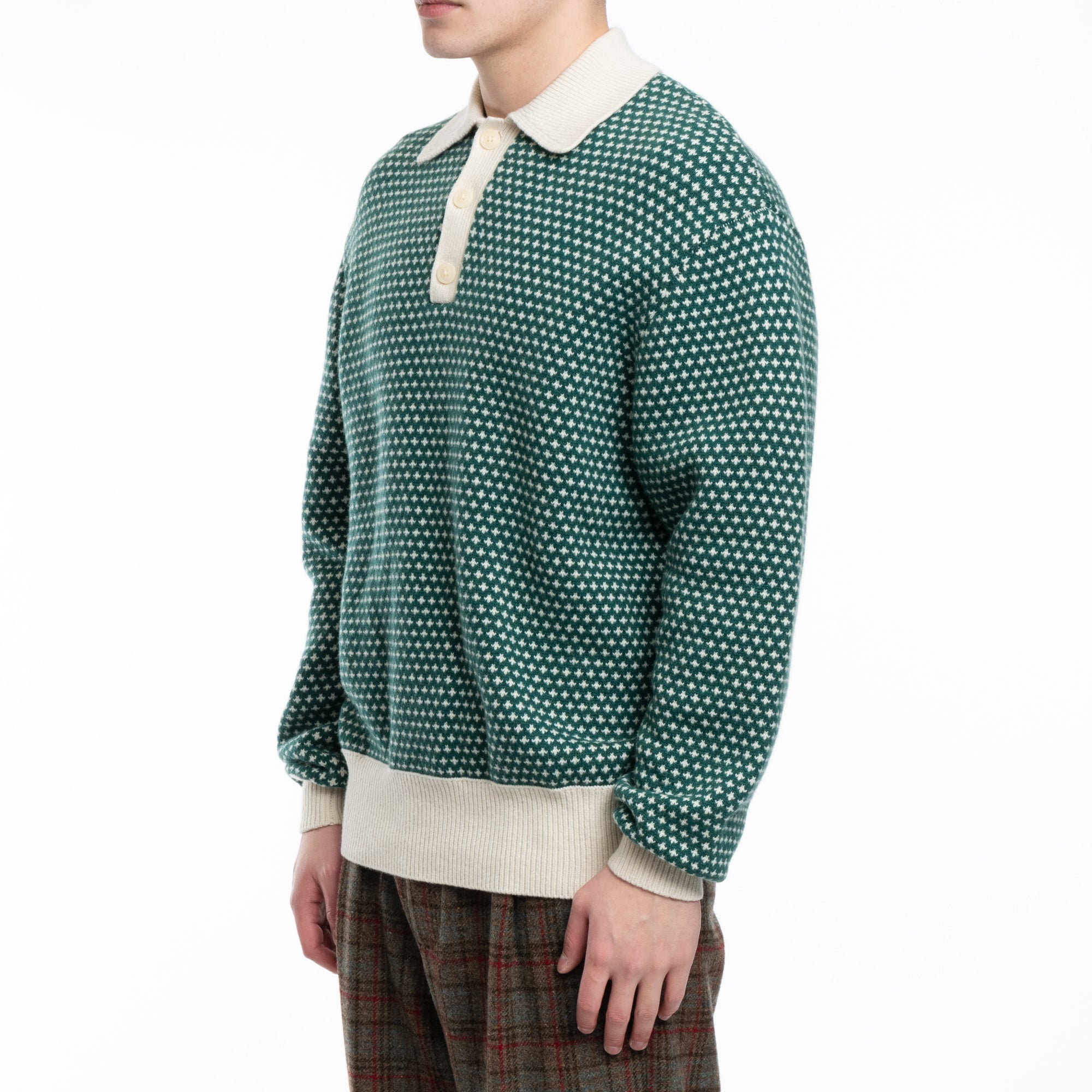 Drôle de Monsieur La Maille Jacquard Dark Green - 3