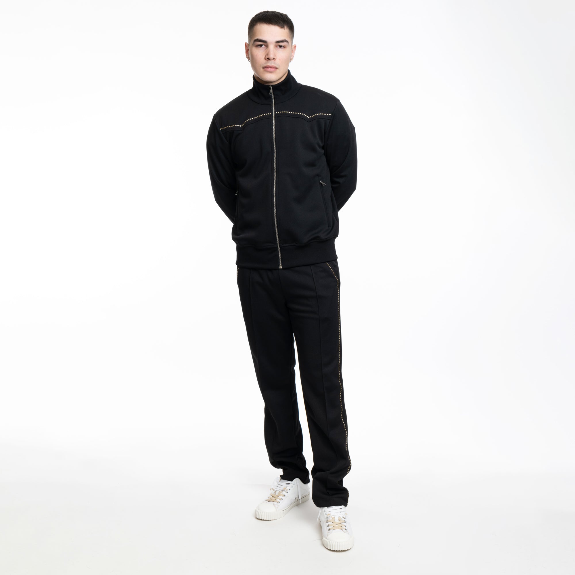 Palm Angels Monogram Stud Track Pants Black - 2