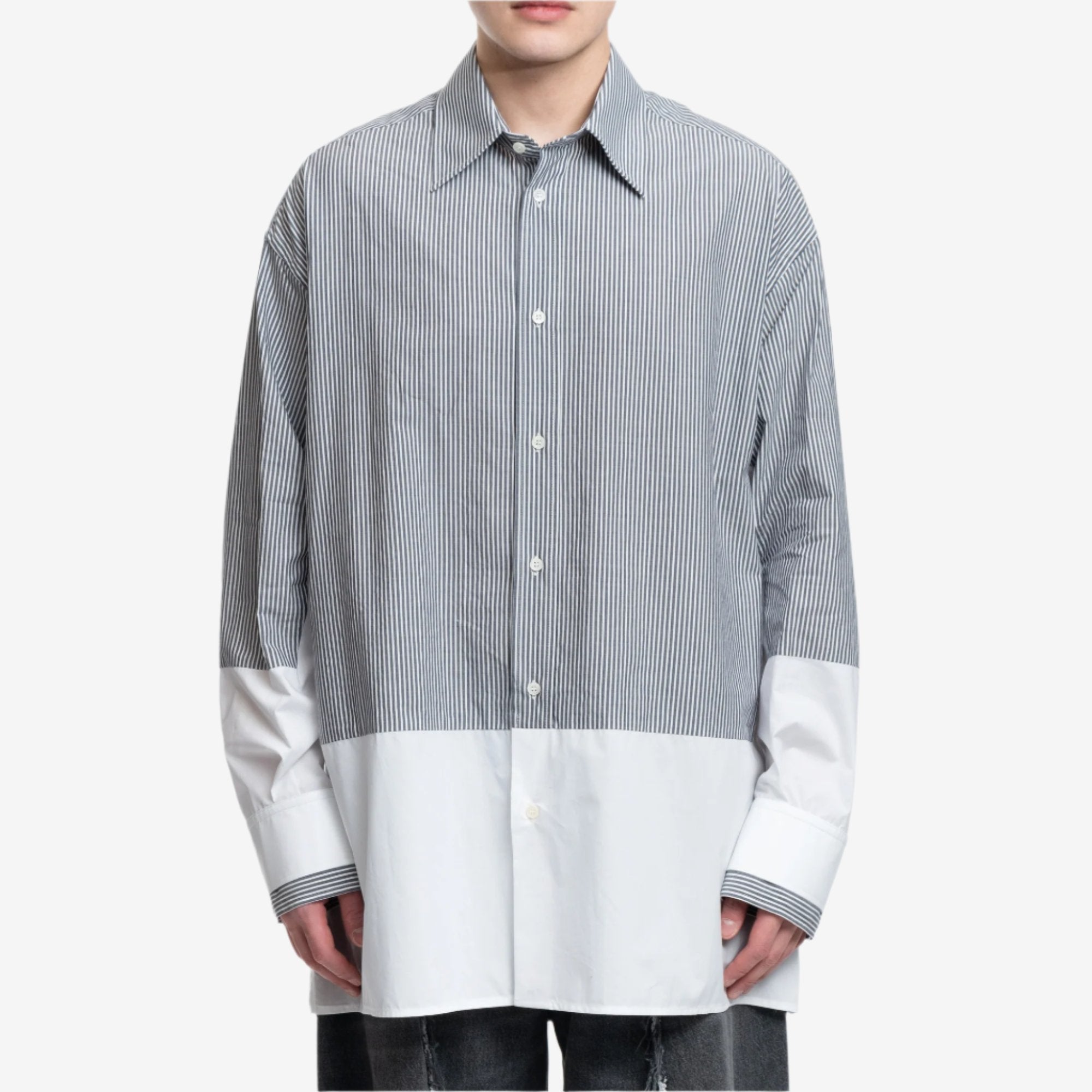 MM6 Stripy Shirt Dark Grey - 1