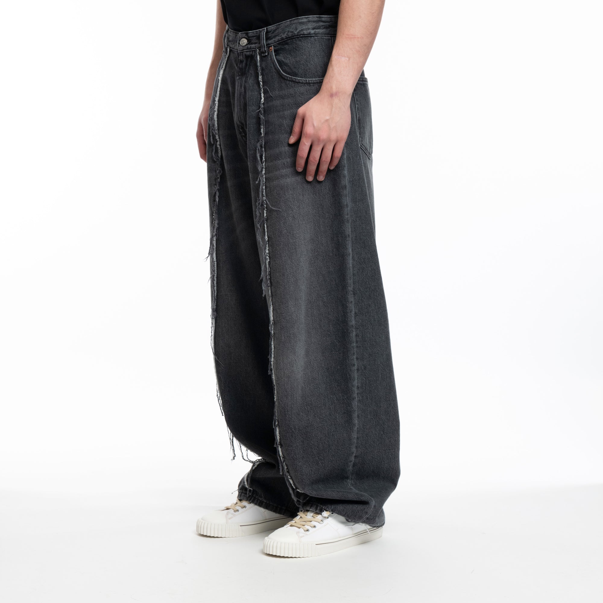 MM6 Raw Pleat Jeans Grey - 3