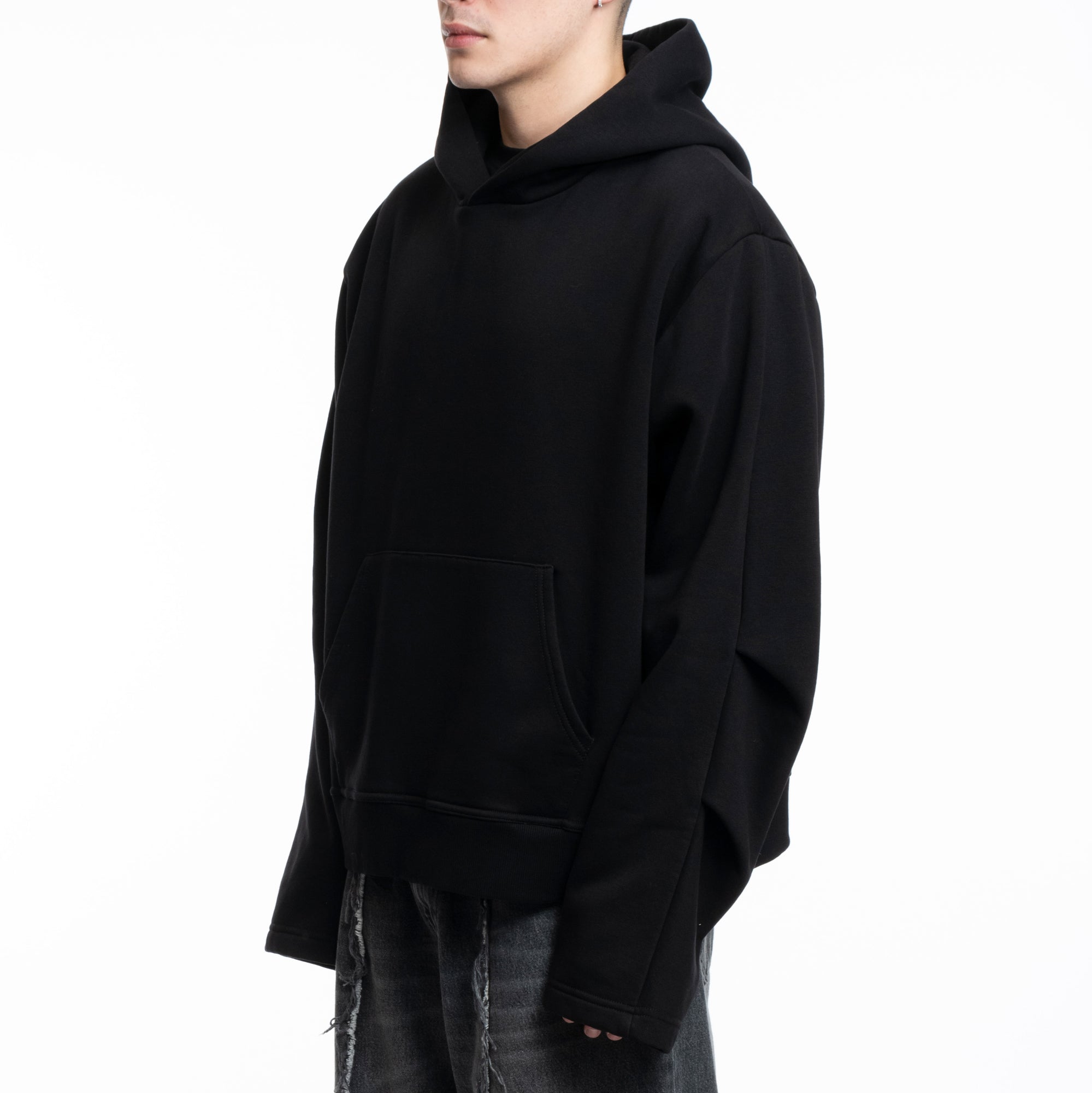 MM6 Tonal Embroidered Hoody Black - 3