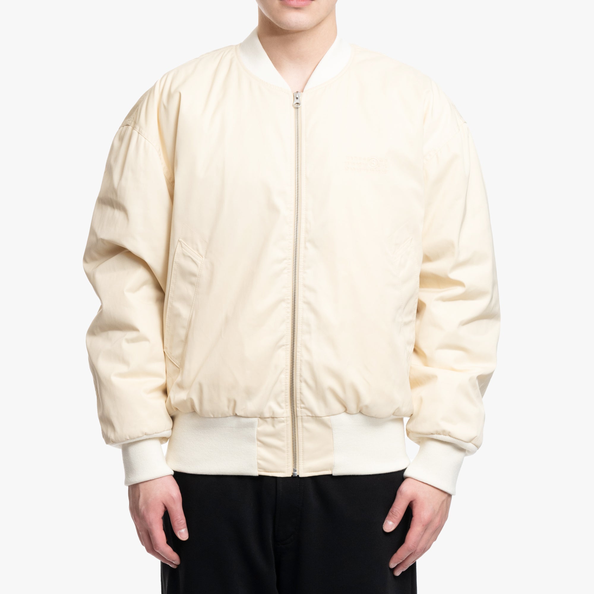 MM6 Twill Bomber Jacket Beige - 1