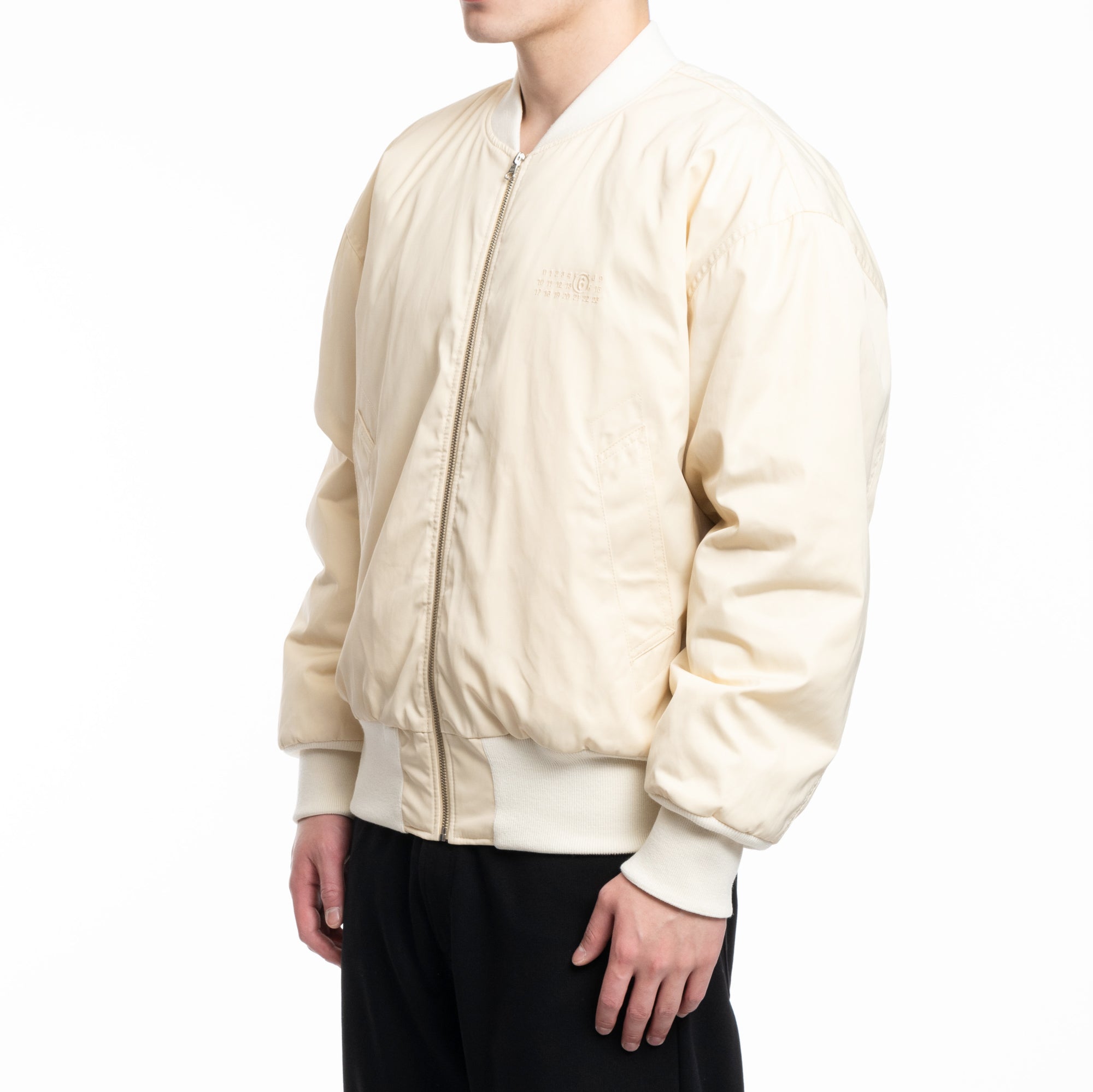 MM6 Twill Bomber Jacket Beige - 3