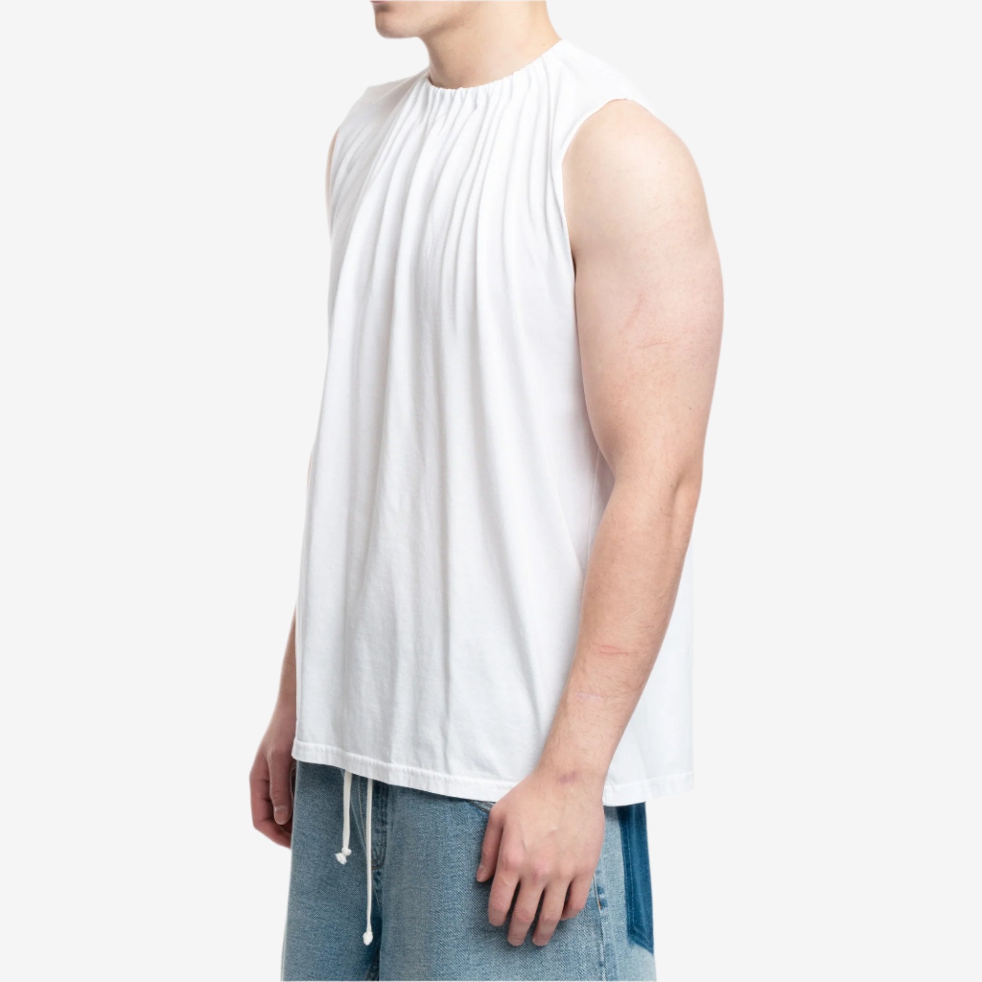 MM6 Gathered Collar T-Shirt White - 3
