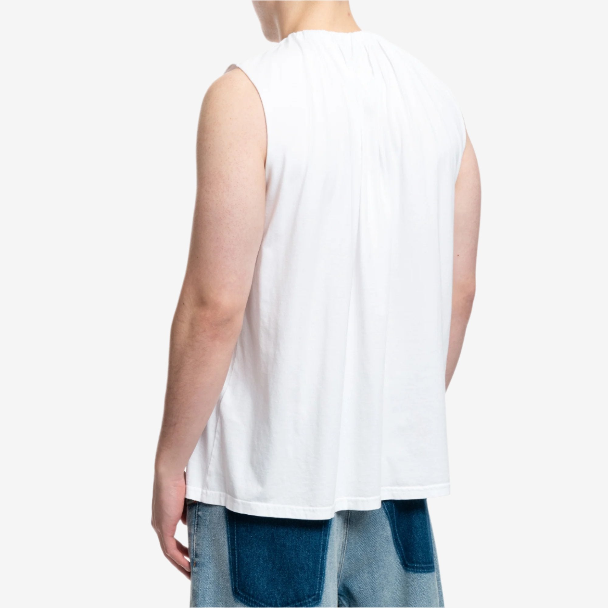 MM6 Gathered Collar T-Shirt White - 4