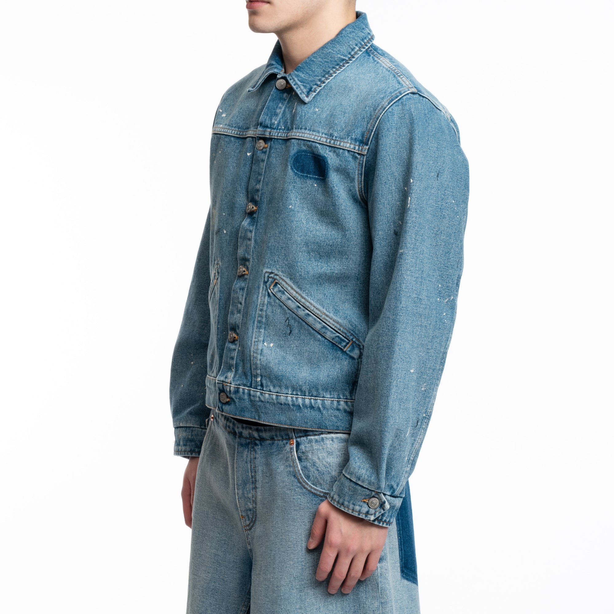 MM6 Denim Sports Jacket Blue - 3