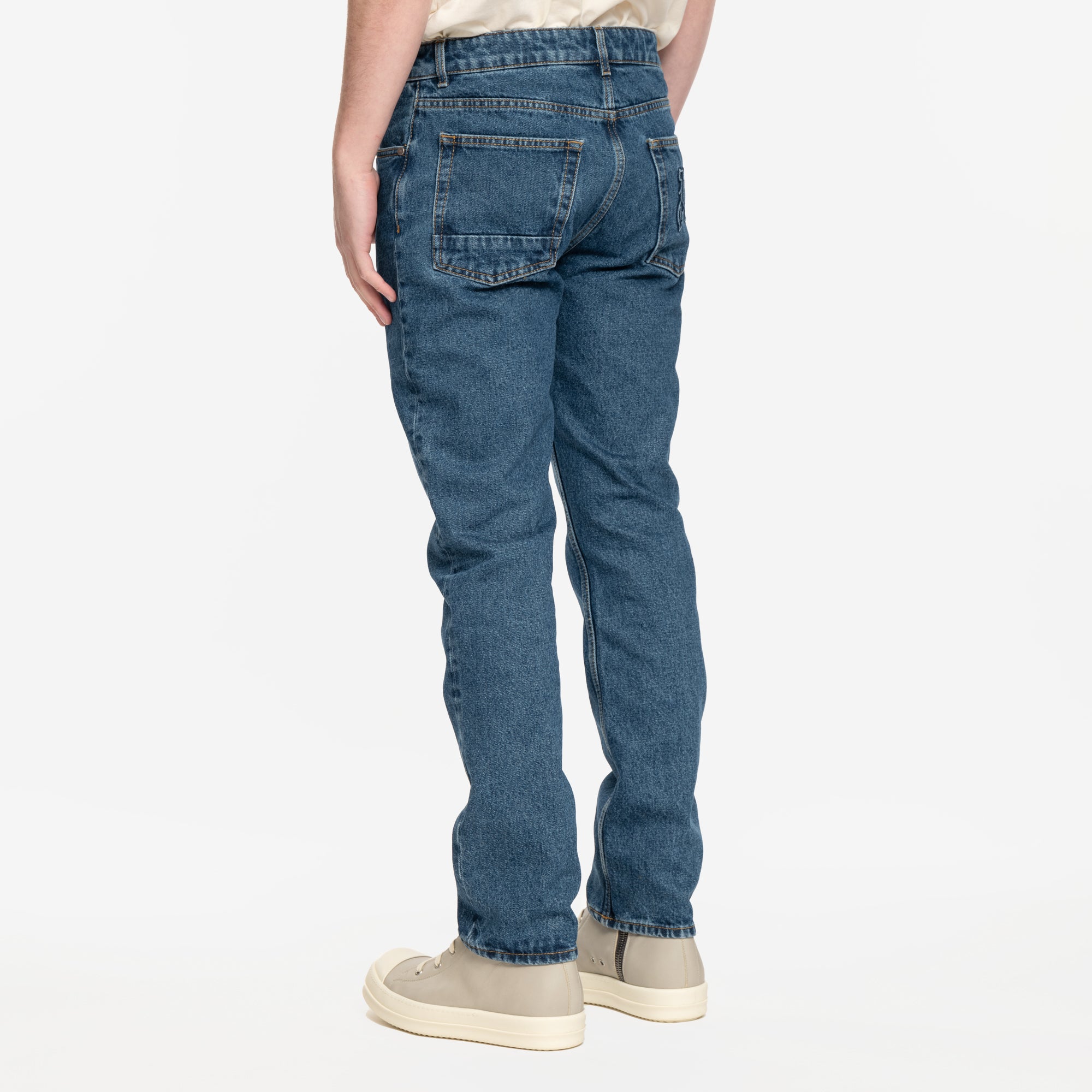 Palm Angels LW Monogram Straight Jeans Light Blue - 4