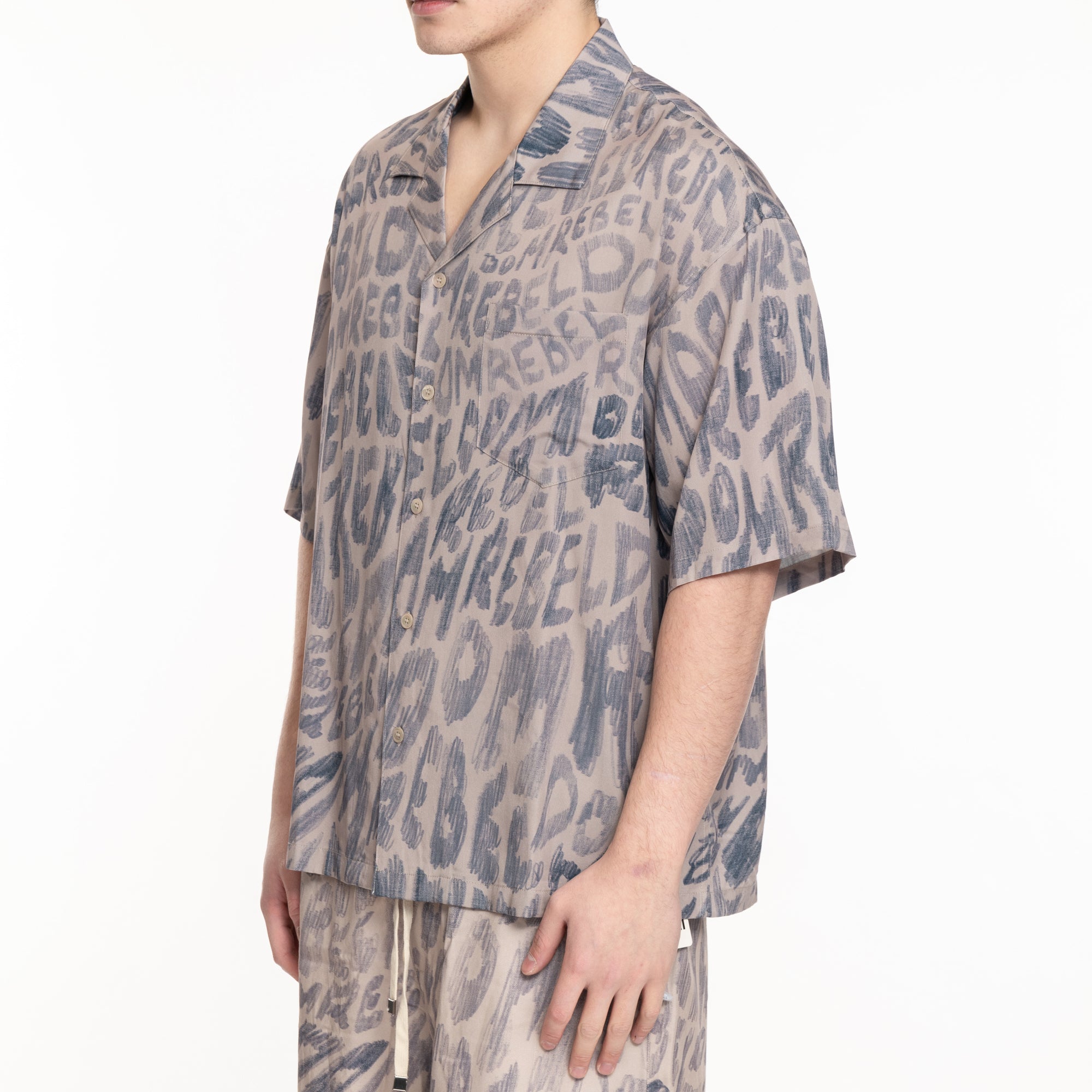 Dom Rebel New Wave Camp Collar Shirt Beige - 3