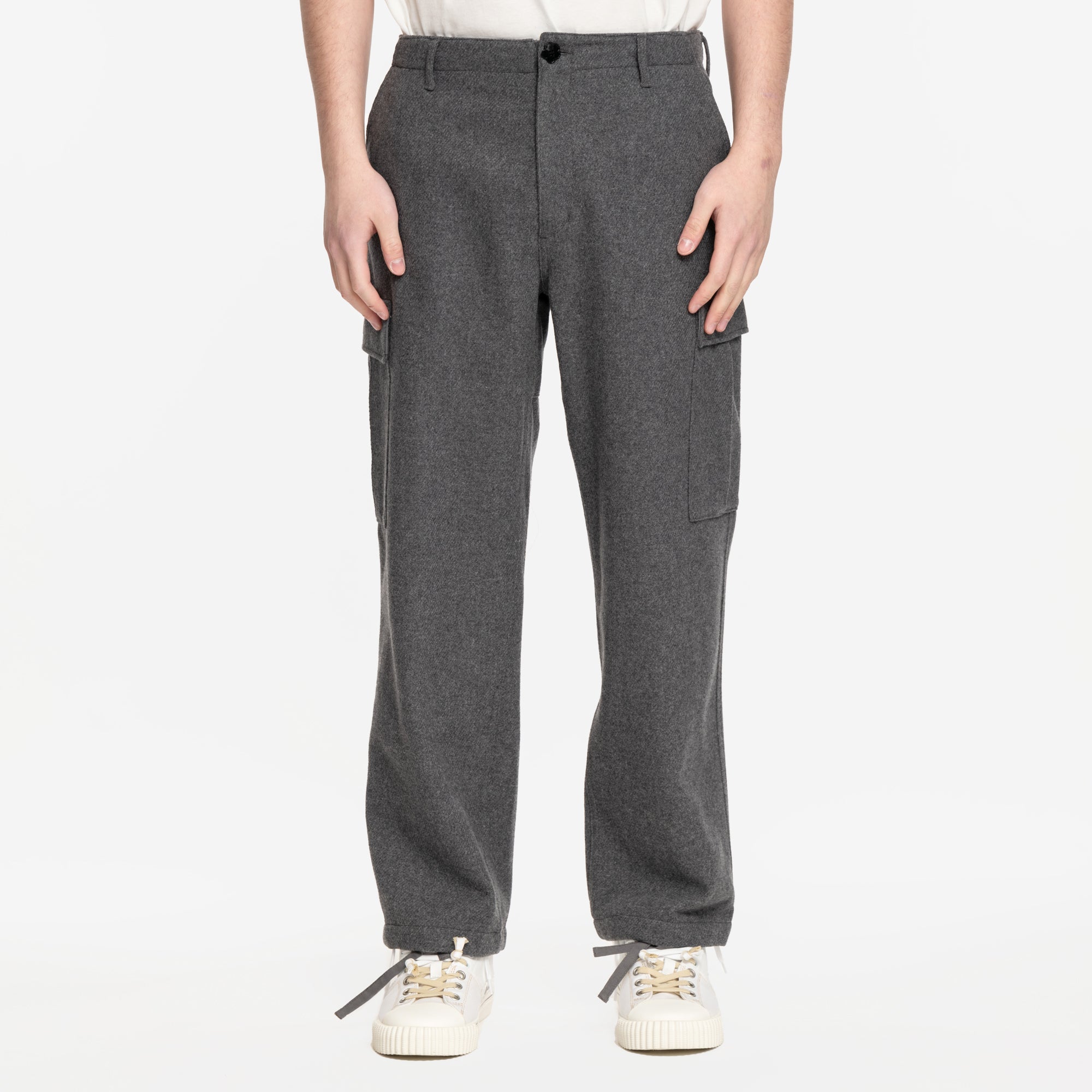 Kenzo Cargo Workwear Wool Pants Stone Grey - 1